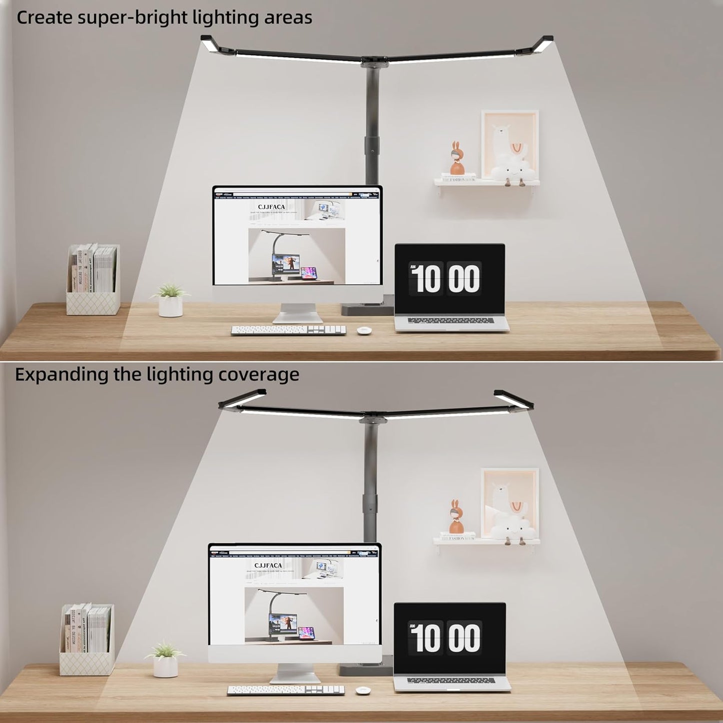 Office Home Desk Lamp,24W Super Bright Eye-Care Desk Lamp,Adjustable Gooseneck Office LED Task Light with Soft Non-Glare Lighting,Suitable for Studying,Reading (Black) (Plus)