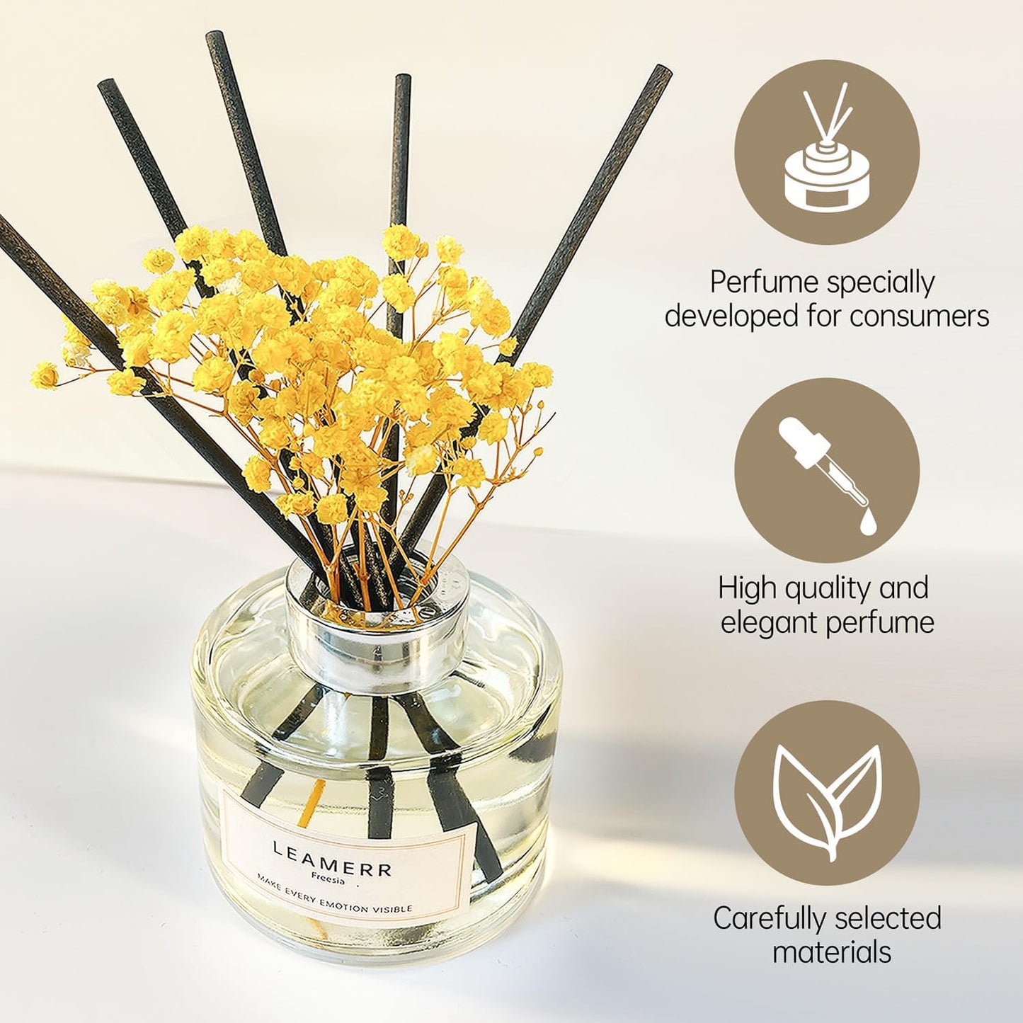 Reed Diffuser Sets Home Fragrance Essential Oil Diffuser Blue Bellflower Scent- 7 oz (210 ml) Fragrance Oil Diffuser for Bedroom Bathroom Home Décor Includes Reed Diffuser Sticks Scented Oils