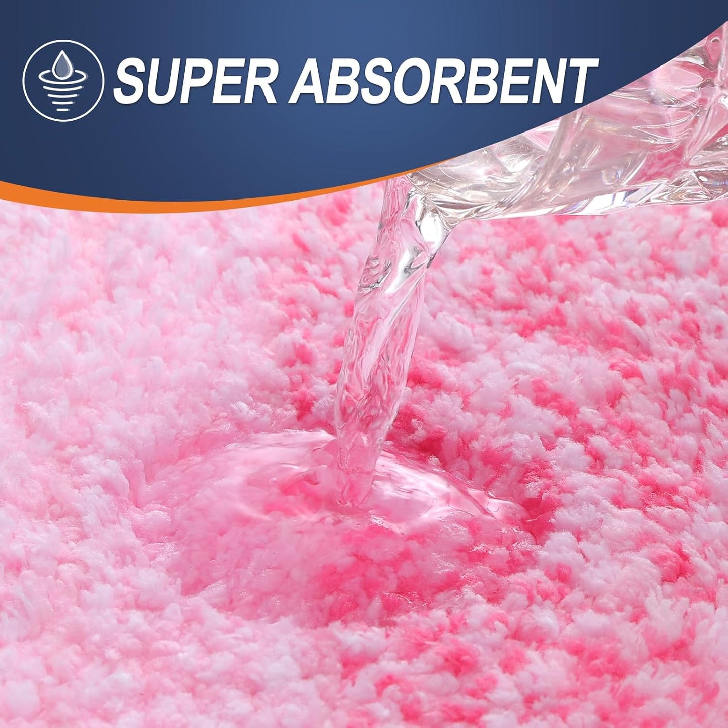 OLANLY Bathroom Rug Set 2 Piece, Soft Absorbent Microfiber Bath Rug Set, Non-Slip, Machine Wash Dry, Plush Shaggy Bath Mats for Bathroom (30"x20"+24"x16", Pink)