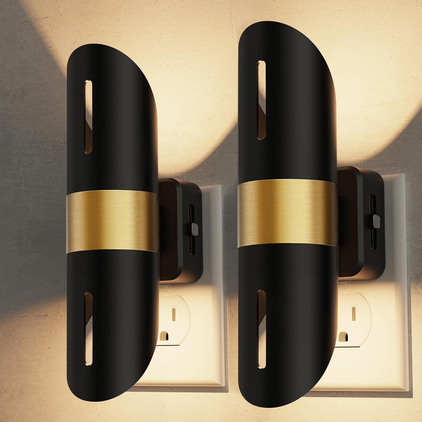 L LOHAS LED Night Lights Plug into Wall, [2-Pack] Decorative Plug in Night Light with Light Sensor,0-100LM Adjustable Brightness,Soft White 3000K, Nightlight for Hallway Bedroom Bathroom