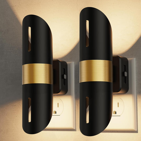 L LOHAS LED Night Lights Plug into Wall, [2-Pack] Decorative Plug in Night Light with Light Sensor,0-100LM Adjustable Brightness,Soft White 3000K, Nightlight for Hallway Bedroom Bathroom