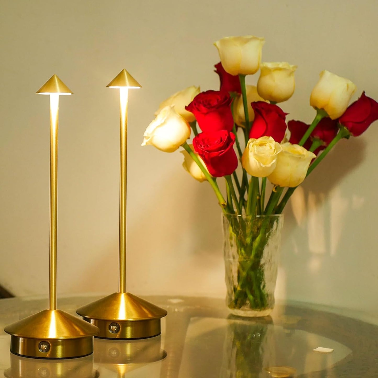 Cordless LED Table Lamp, Rechargeable 5200mAH Battery Operated Lamp for Decor, 3 Color Stepless Dimming Desk Lamps, for Restaurant, Bedroom, Outdoor Camping, Coffee Shop, Night Light