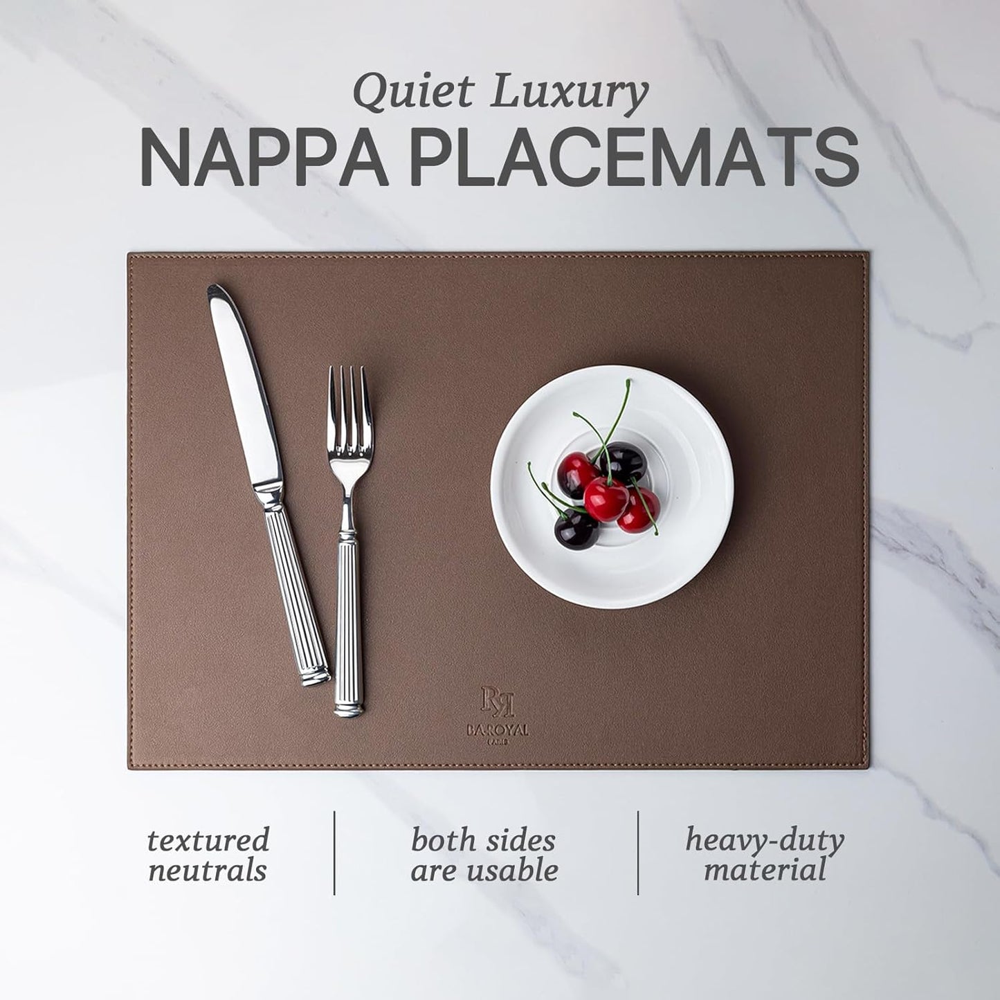 Faux Leather Placemats Set of 12 Vinyl Washable Wipeable Table Mats for Kitchen Dining Table Heat Resistant Waterproof Modern Indoor/Outdoor Placemats Non-Slip Easy Clean Place Mats (Chocolat)