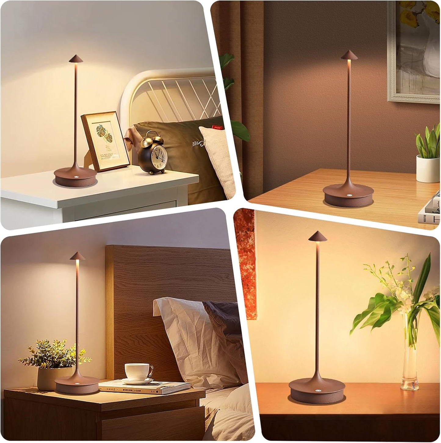 Cordless Table Lamp Rechargeable LED Table Lamps Battery Operated 4000mAh Touch Dimmable Wireless Lamp Waterproof Portable Outdoor Table Light for Restaurants and Dining Home Indoor/Outdoor Use