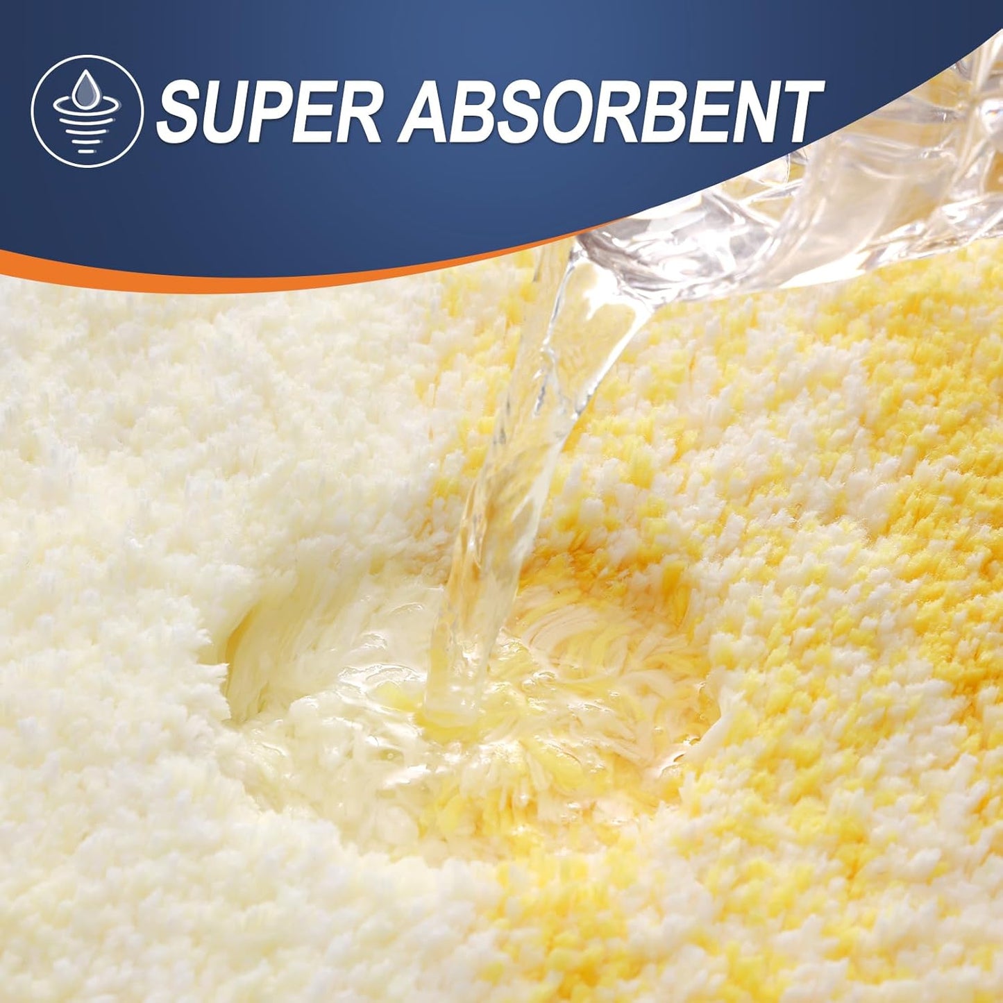 OLANLY Bathroom Rug Set 2 Piece, Soft Absorbent Microfiber Bath Mats and U-Shaped Contour Toilet Rug, Non-Slip, Machine Wash Dry, Plush Shaggy Bath Mats for Bathroom (24"x16"+24"x20", Yellow)