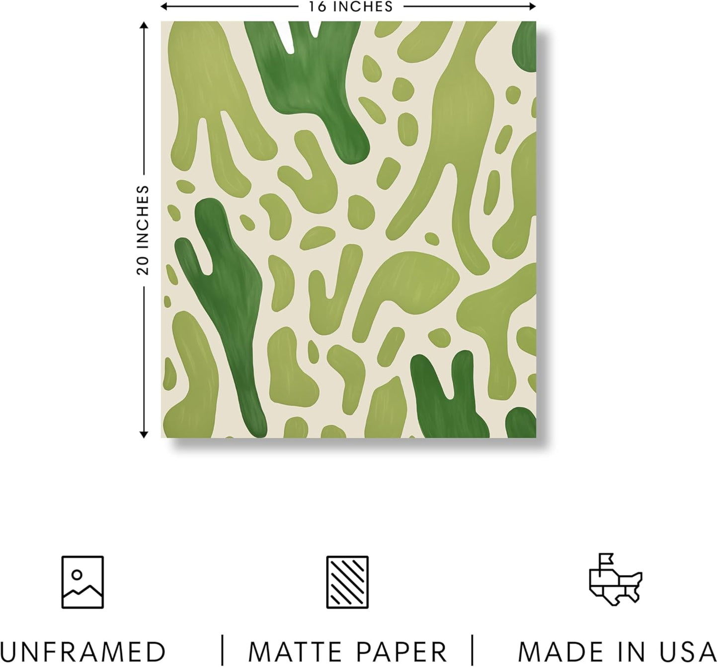 HAUS AND HUES Modern Abstract Wall Art - Blue and Green Living Room Art, Modern Artwork for Walls, Minimalist Picture for Living Room(Green Pattern, Unframed, 16x20)