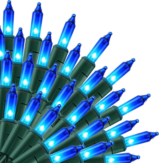 Uptotop Christmas Mini String Lights, 20 FT 100 Count Connectable Waterproof Plug in Christmas Decorations for Indoor Outdoor Garden Yard Patio Party Decor (Blue)