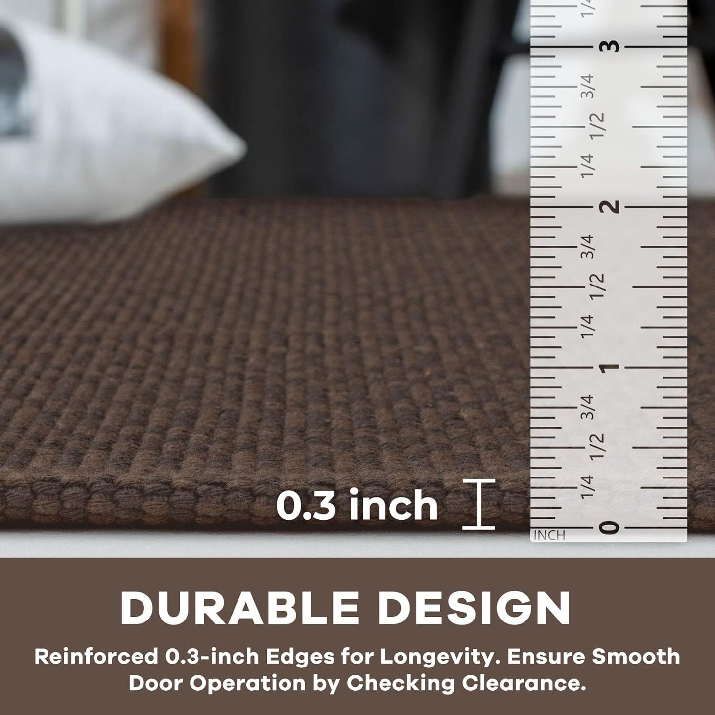 KOZYFLY Washable Runner Rug 2x5 Ft Runners for Hallways Rubber Backed Throw Rug, Braided Cotton Entryway Runner Indoor, Carpet Runners for Hallway Kitchen Entryway Bedroom, Dark Coffee/Brown