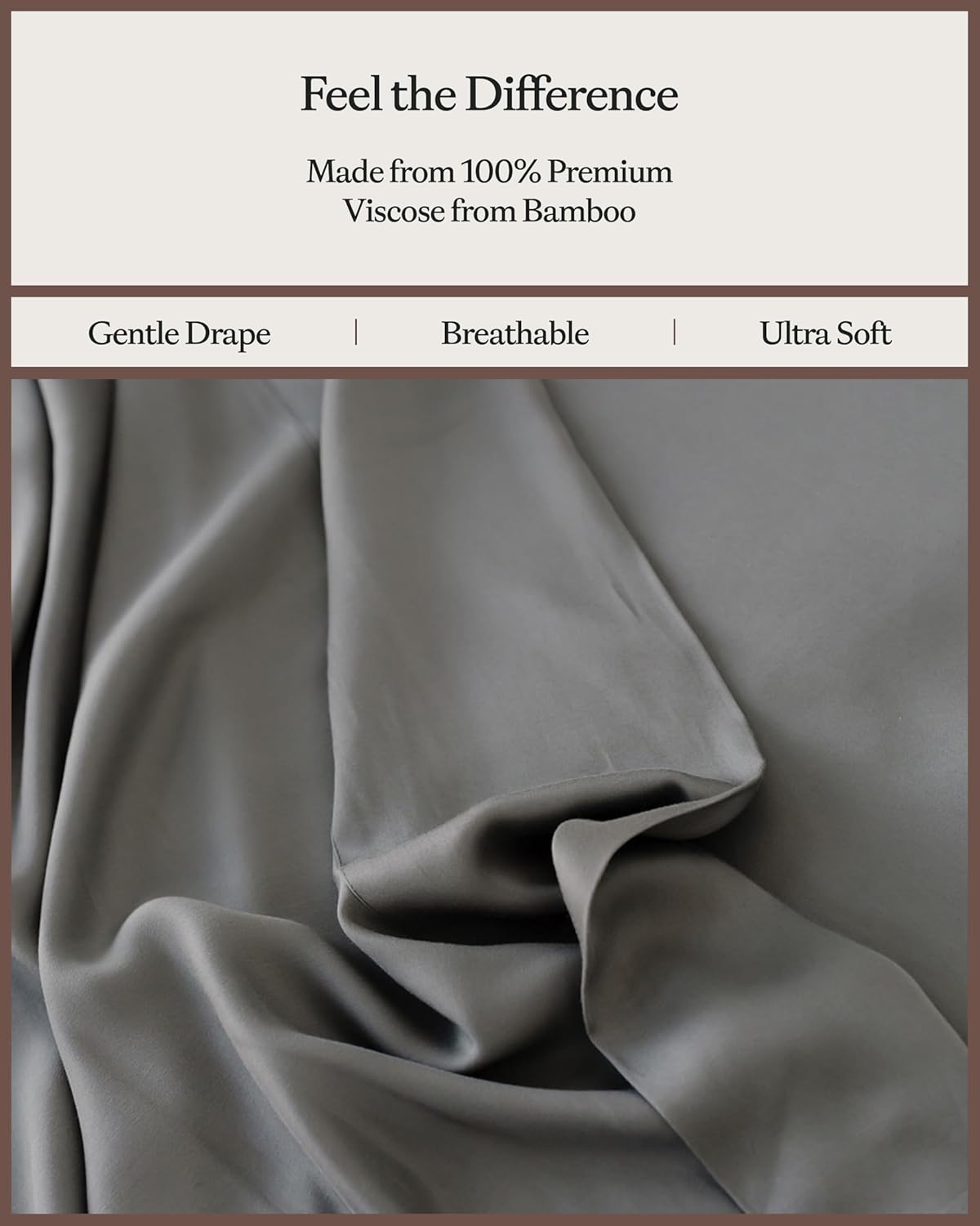 Cozy Earth Luxury Bed Sheet Set - 100% Viscose from Bamboo Fabric, Ultra-Soft & Breathable, Fits Regular & Deep Pocket Mattresses up to 20" - 4 Pieces California King Sheet Set Charcoal Grey