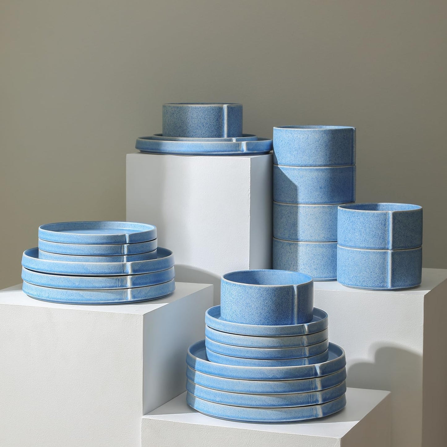 Stone Lain Bao 12-Piece Dinnerware Set Stoneware, Blue
