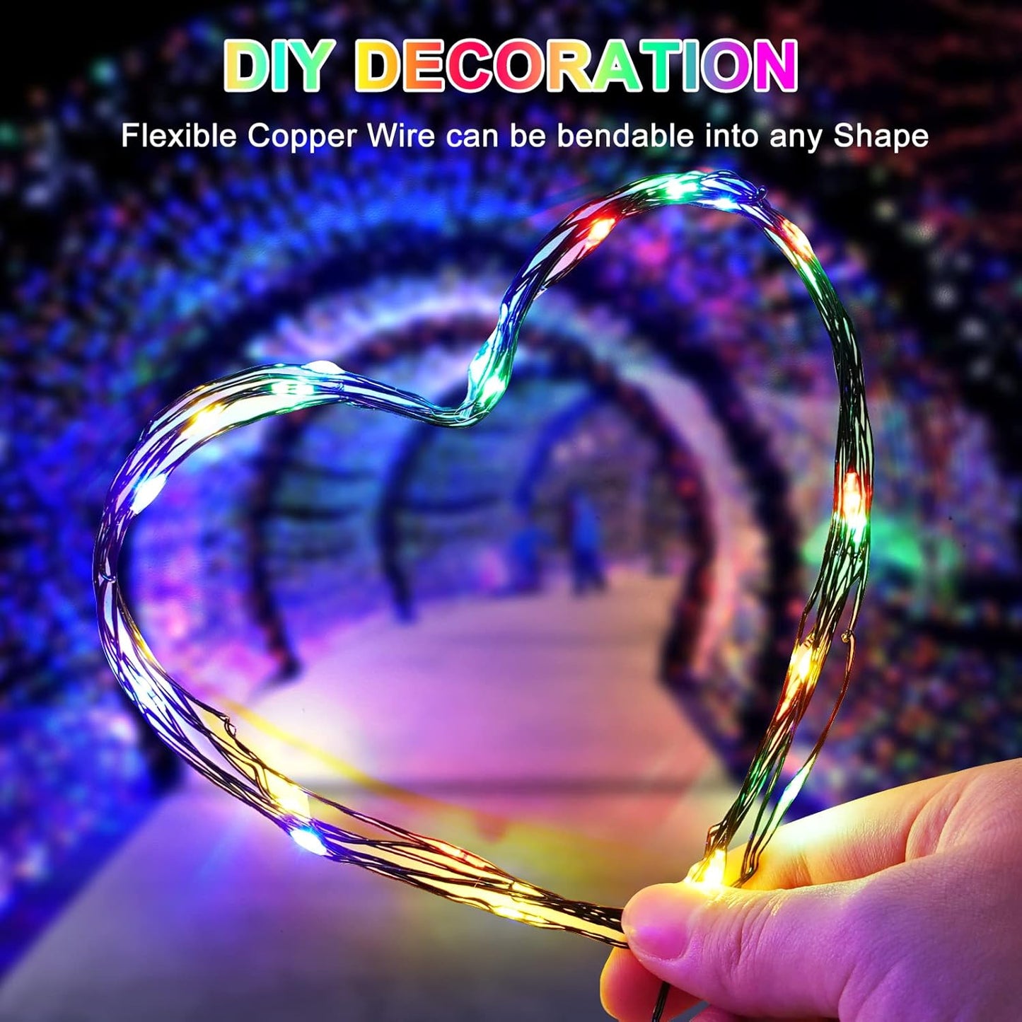 Decute 300LED Christmas Tree Lights Fairy String Light 99FT Green Copper Wire Warm White and Multicolor Dimmable with Remote, UL Cerficated Twinkle Lights for Party Wedding Indoor Outdoor Decor