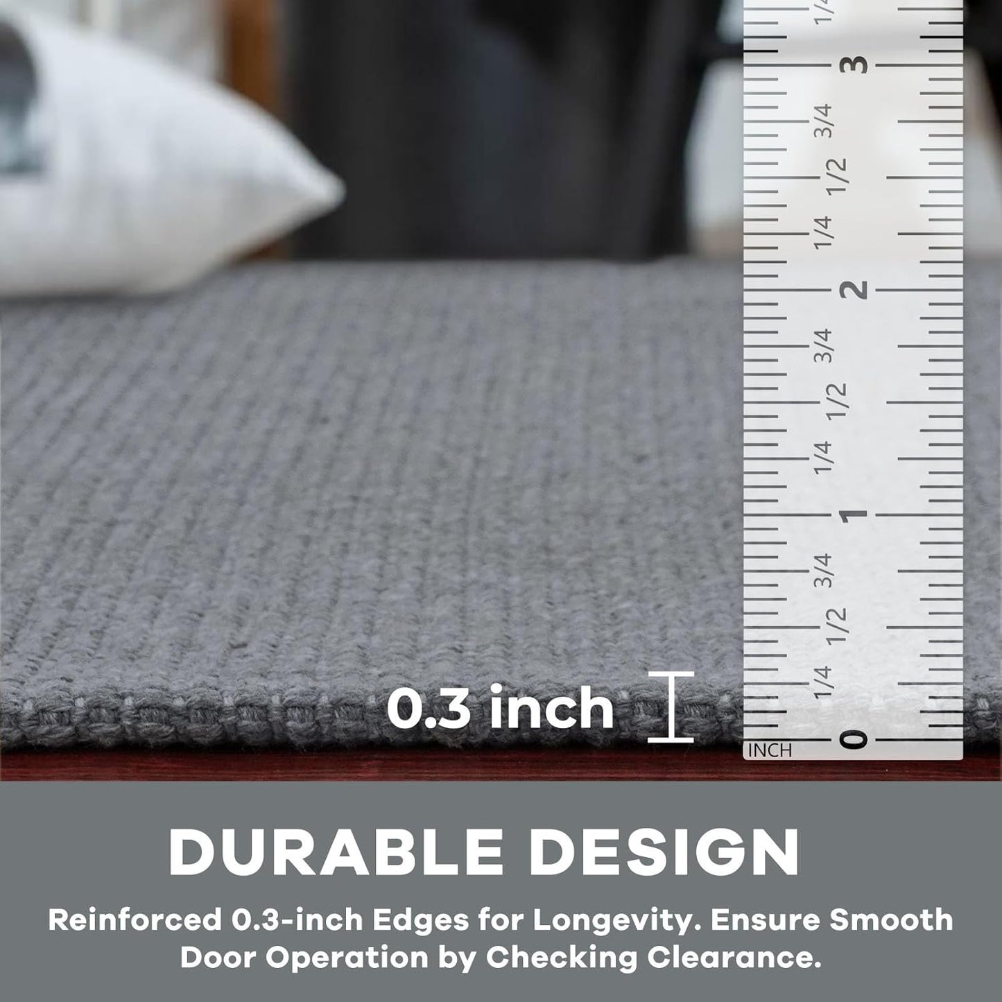 KOZYFLY Washable Runner Rug 3x14 ft Hallway Kitchen Runner Rugs with Rubber Backing Bobo Non Slip Entryway Runner Indoor, Long Carpet Runners for Hall Kitchen Entryway, Grey