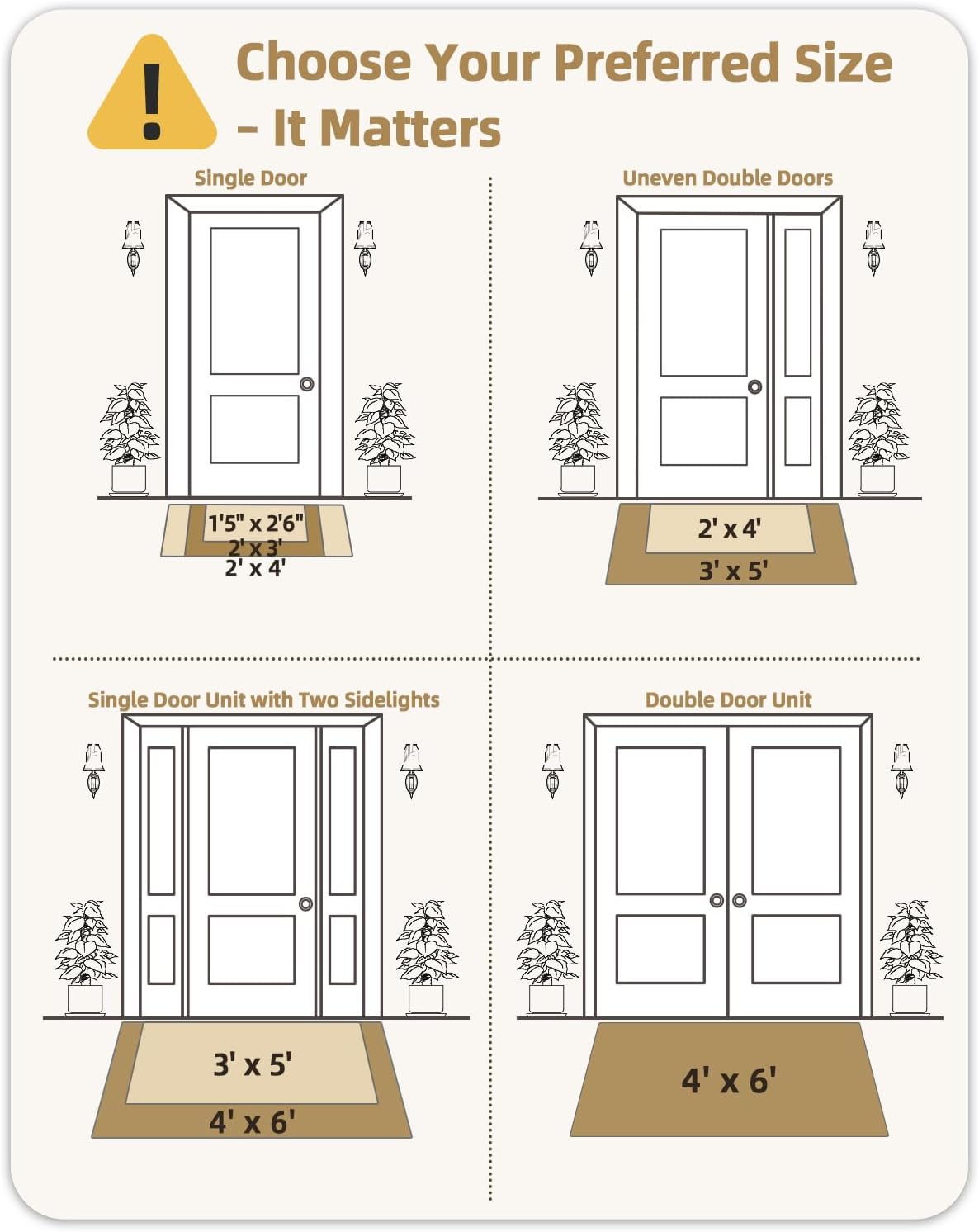 Color&Geometry Front Door Mat Outside Entrance, Heavy Duty Non Slip Low Profile Doormat for Entryway, Trap Dirt and Moisture Welcome Mats All-Weather, Easy Clean, Patio, Garage, 24"x48" Black