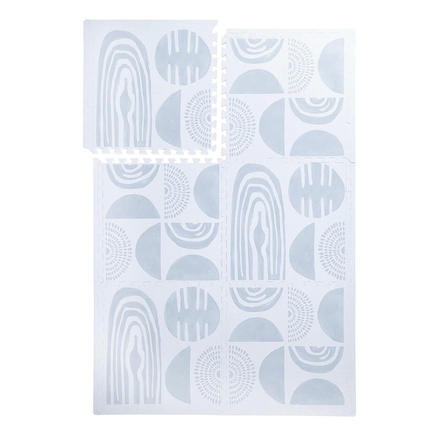 PopsyKosy Super 1 Inch Thick Premium Quality Exercise & Baby Foam Play Mats - Expandable & Large Non-Toxic Odorless Floor Mat - 6 Tiles Spacious 6x4ft - Peel-Resistant - Foggy Gray