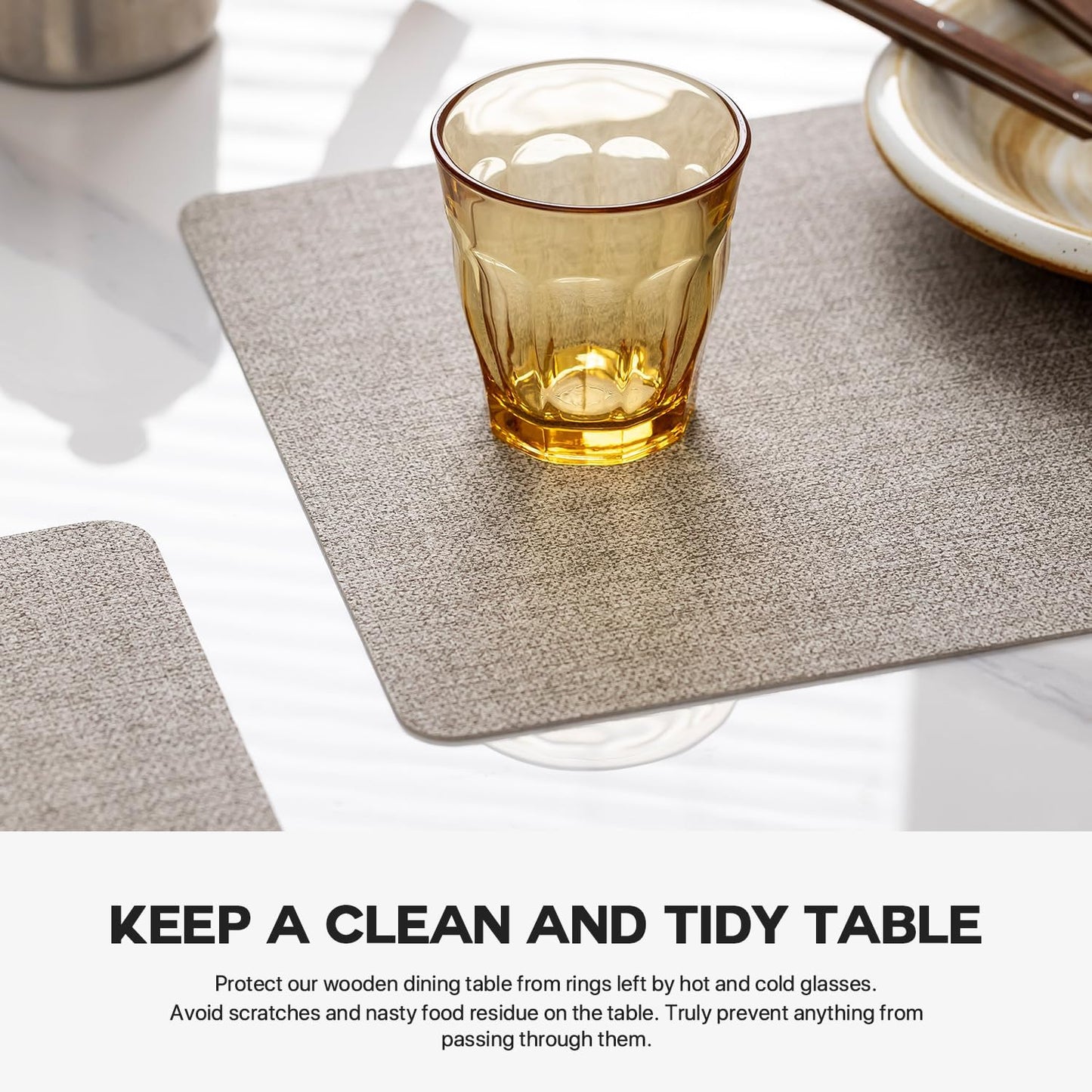 Faux Leather Placemats Set of 8 Vinyl Washable Wipeable Table Mats for Kitchen Dining Table Heat Resistant Waterproof Modern Indoor/Outdoor Placemats Non-Slip Easy Clean Place Mats (Mix Gray)