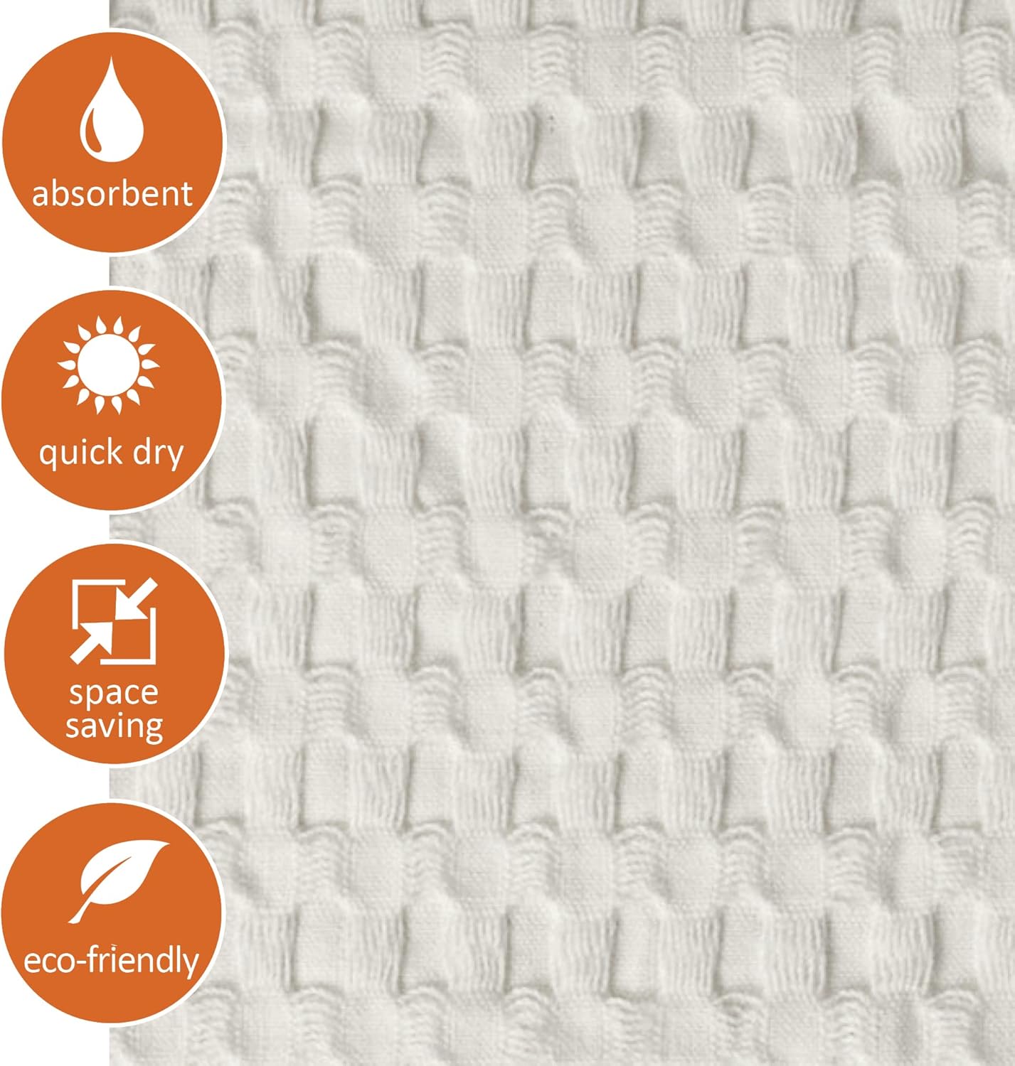 GILDEN TREE Waffle Towels Quick Dry Lint Free Thin Bath Towel, Modern Style (Cream)