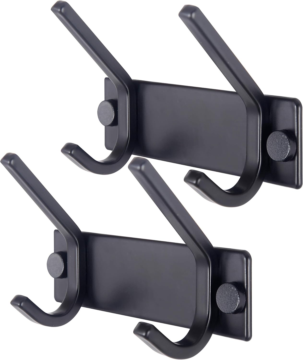 WEBI Coat Rack Wall Mounted,2 Coat Hooks for Hanging Coats,Heavy Duty Metal Hook Rack Hook Rail Coat Hanger Wall Mount for Clothes Entryway Jacket,Black,2 Packs