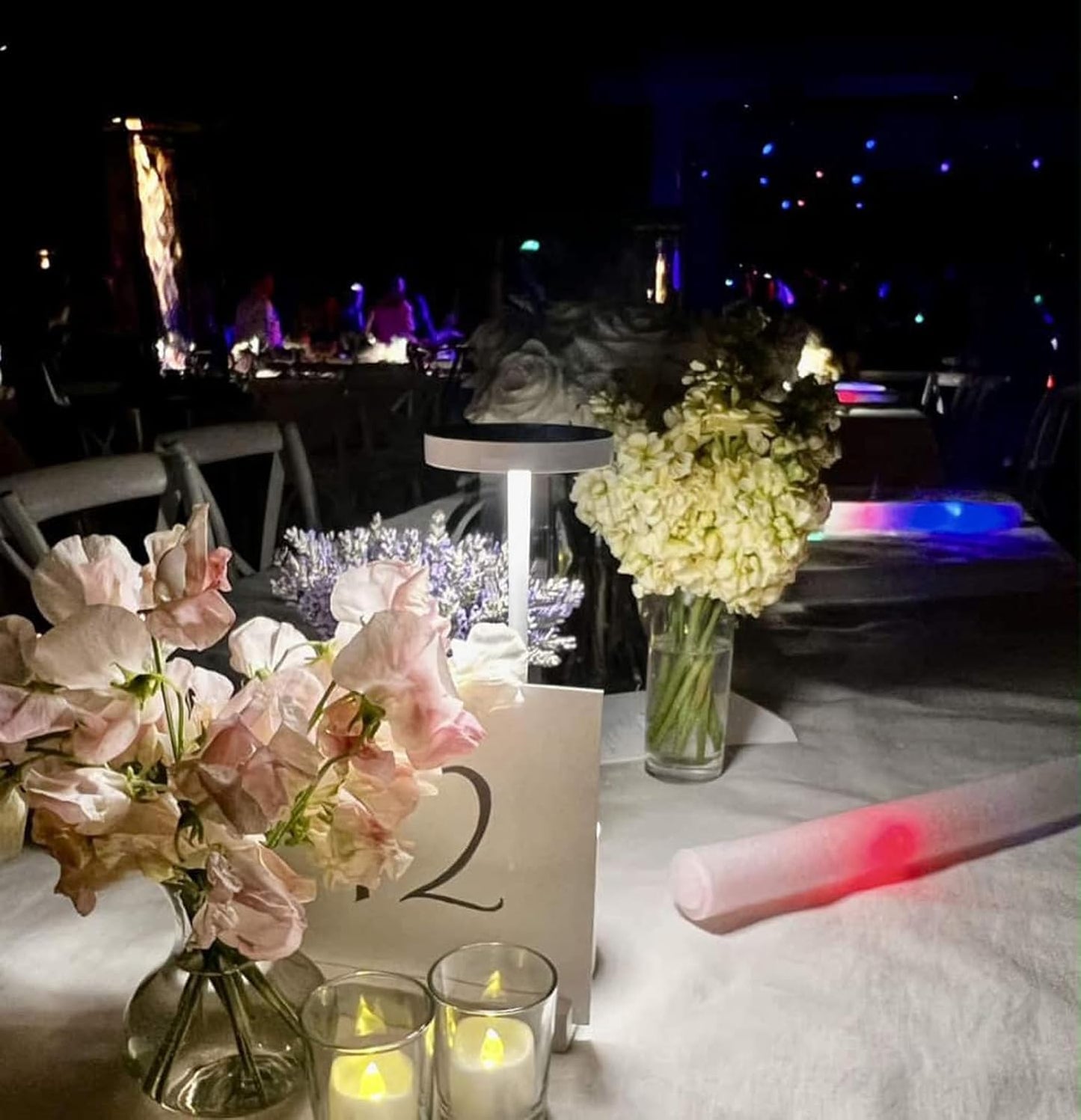 2 Pack Cordless Rechargeable Table Lamp, 3 Color Temperature & Dimmable, IP54 Waterproof Battery Operated Portable LED Light for Outdoor, Patio, Restaurant, Bedside, Shower (White)