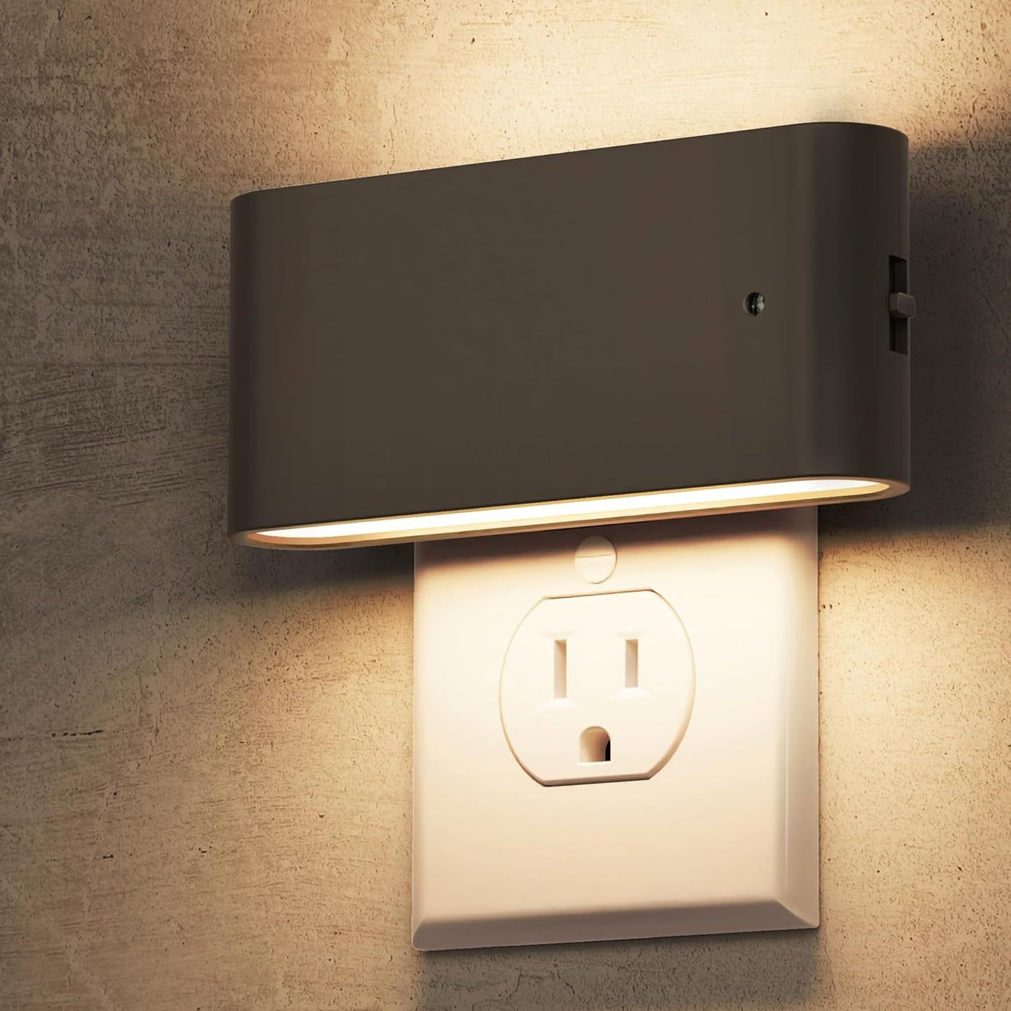 L LOHAS LED Night Light, Dimmable Modern LED Night Lights Plug into Wall,Dusk to Dawn Sensor Night Lights for Kid, 0-100LM 3000K Soft White Nightlight for Hallway Bedroom Stairway