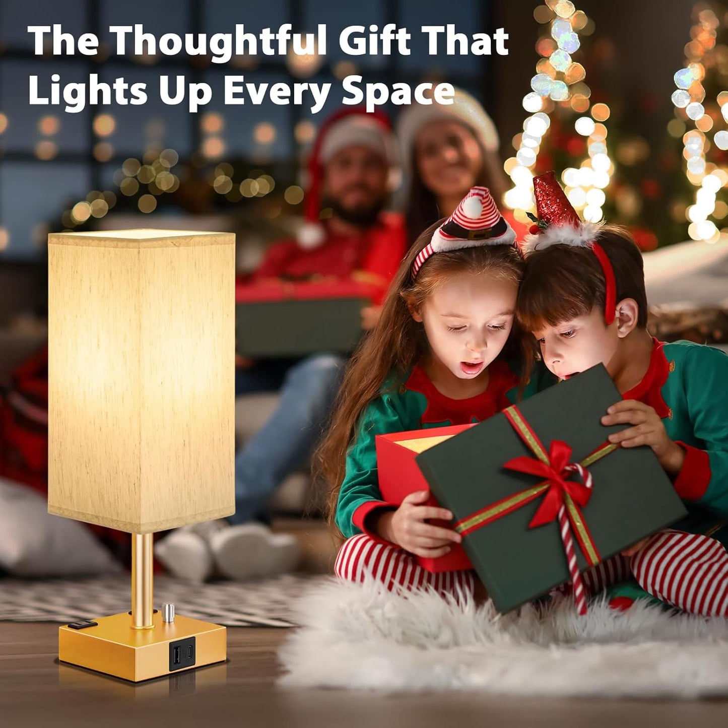 aooshine Gold Fully Dimmable Nightstand Lamps