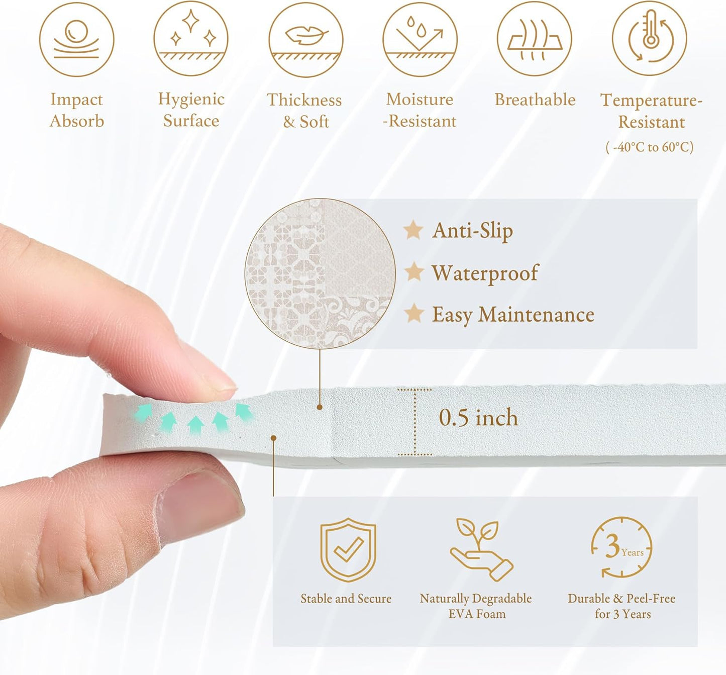 Popsykosy Premium Exercise & Baby Foam Play Mats - Stylish & Large Non-Toxic Puzzle Floor Mat - 6 Tiles - Spacious 6ft x 4ft - Peel-Resistant Reinforced Version - Soft, Thick, Waterproof -Totem Beige