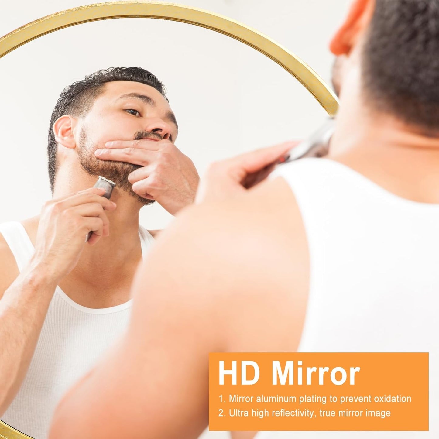 Round Mirror 24 Inch, Gold Wood Mirror, Wall Circle Mirrors, Large Wood Frame Mirror, Round Mirrors for Wall Decor, Bathroom Mirror, Nursery Mirror