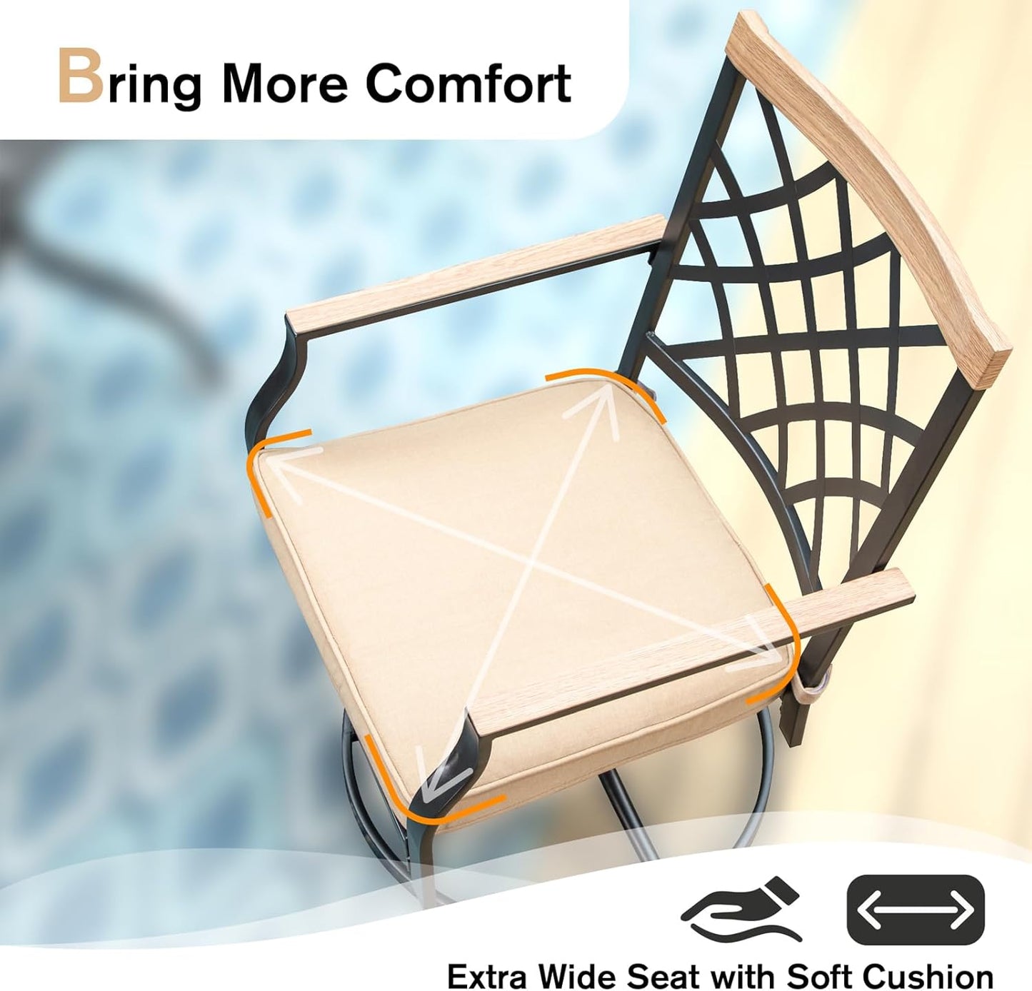 MFSTUDIO Outdoor Dining Set for 6, Patio Dining Sets with Expandable Table, 7 Piece Metal Patio Table and Chairs Set, Outdoor Patio Furniture Set for Deck Backyard Poolside Garden