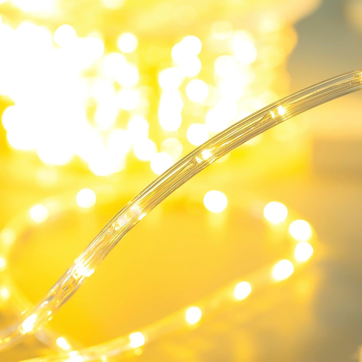 Waterproof LED Rope Lights, Connectable & Flexible with 8 Modes, Outdoor Lighting for Deck, Garden, Pool, Patio & Christmas Decor (Warm White, 50ft)