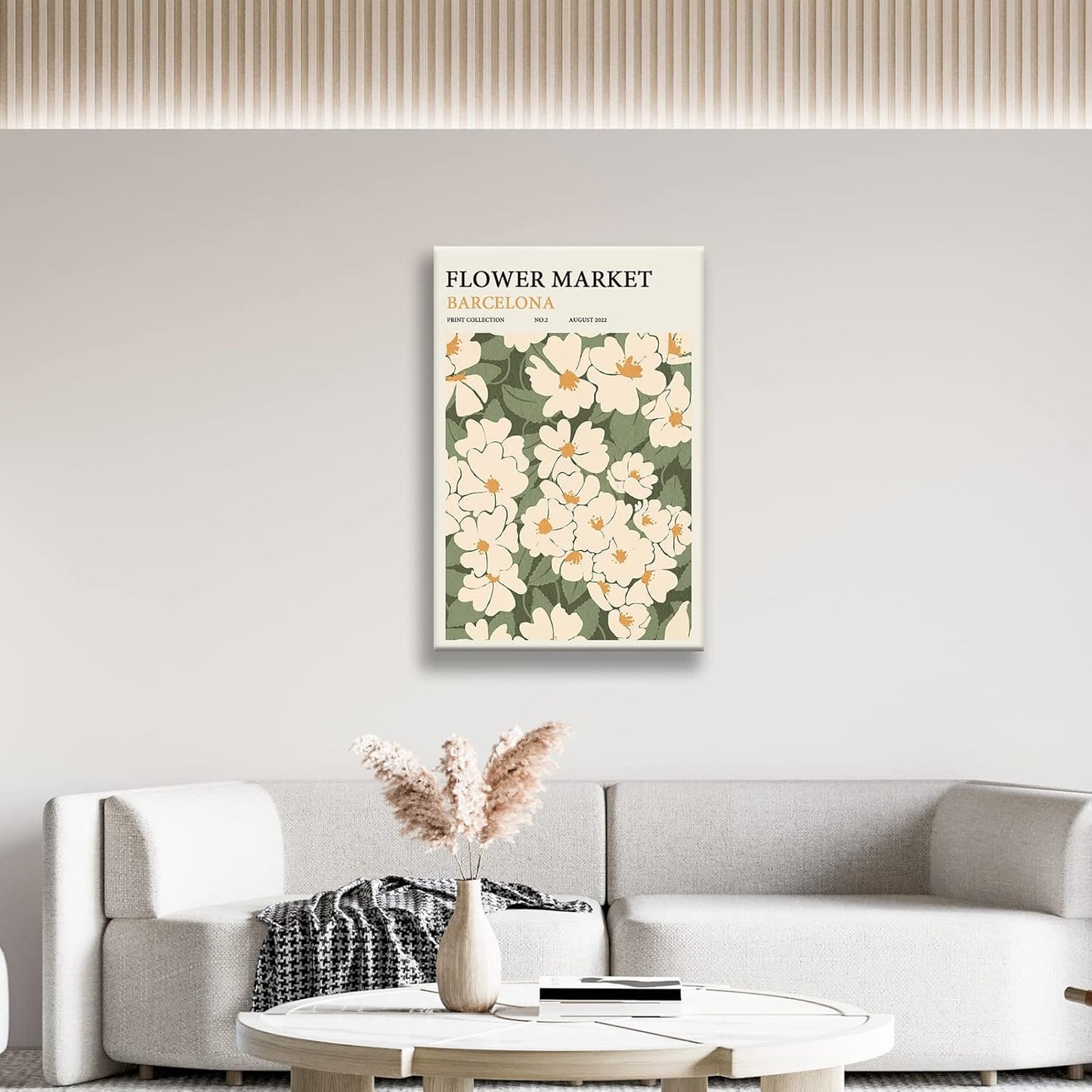 Zzuyi Flower Market poster Decor Green And White Fresh Art poster Canvas poster for Living Room, Bed Room, Office Home Decoration Gift- 16X24 In Unframed
