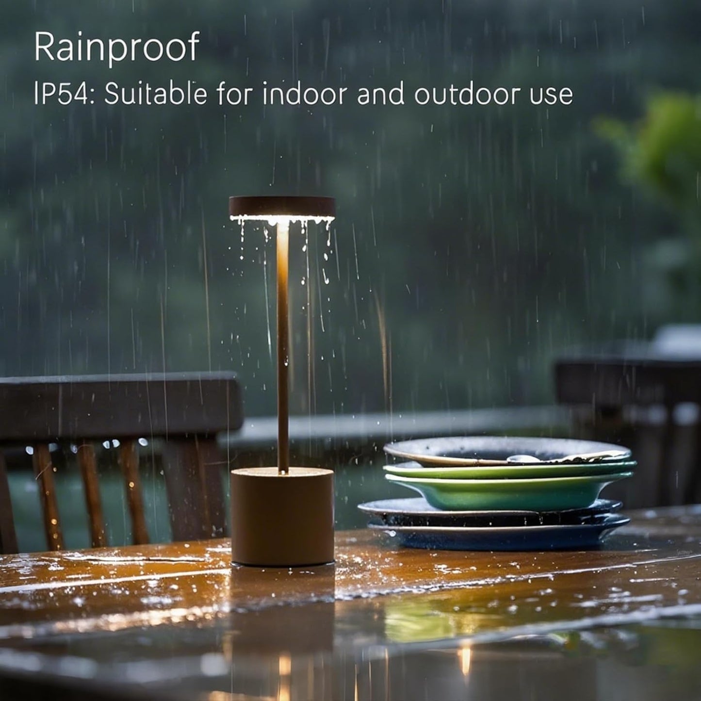 2 Pack Cordless Rechargeable Table Lamp, 3 Color Temperature & Dimmable, IP54 Waterproof Battery Operated Portable LED Light for Outdoor, Patio, Restaurant, Bedside, Shower (Mocha)