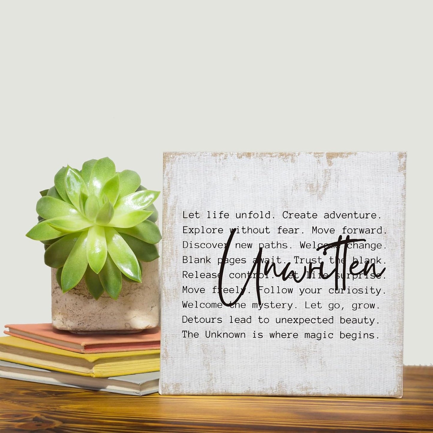 Inspirational Gifts for Women Men Canvas Wall Art Framed Painting Prints Wall Decor Motivational Decorative Mental Health Decorations for Framhouse Home Decor Office Accessories,11.8x11.8 Inch