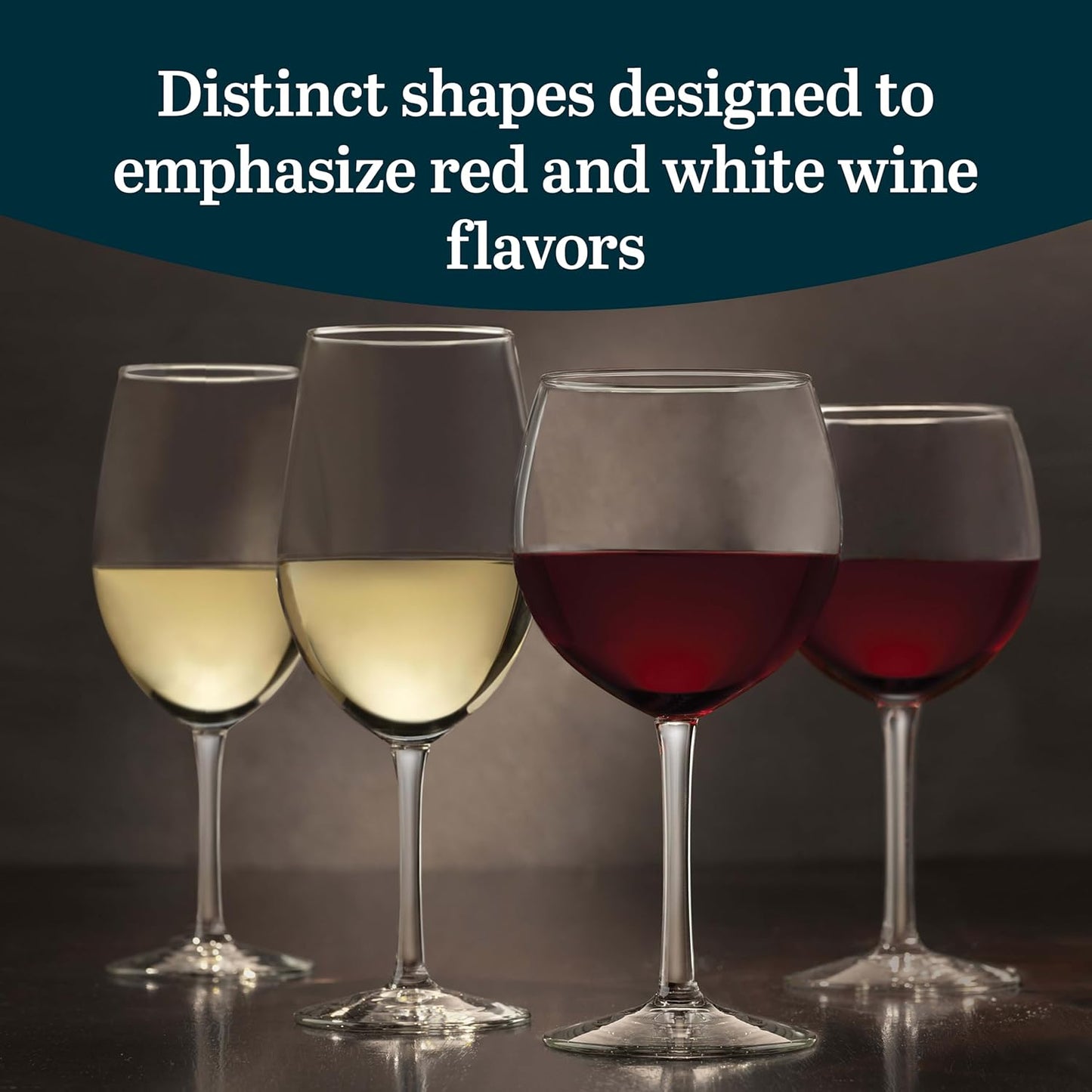 Libbey Vineyard Reserve Wine Glass Set of 12, Red and White Clear Wine Glasses, Merlot, Bordeaux, Chardonnay Gifts, Lead-Free Party Wine Glasses