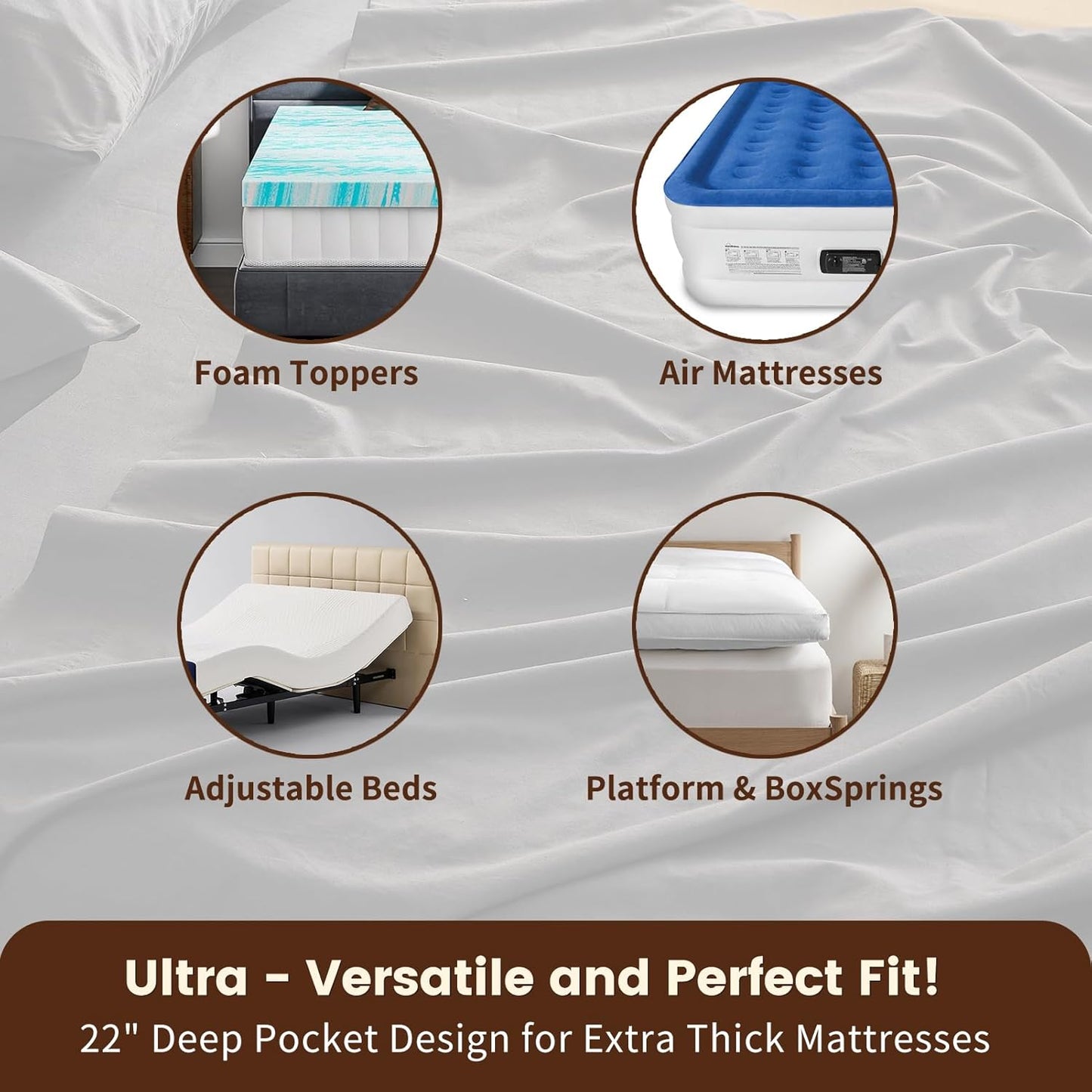 100% Linen Sheet Set Cal King Size Extra Deep Pocket Fits 18-24 Inch Mattress, Breathable & Soft, Smooth 4-Piece Set for Thick Mattresses Hotel Luxury Bedding（Cal King, Dark Grey）