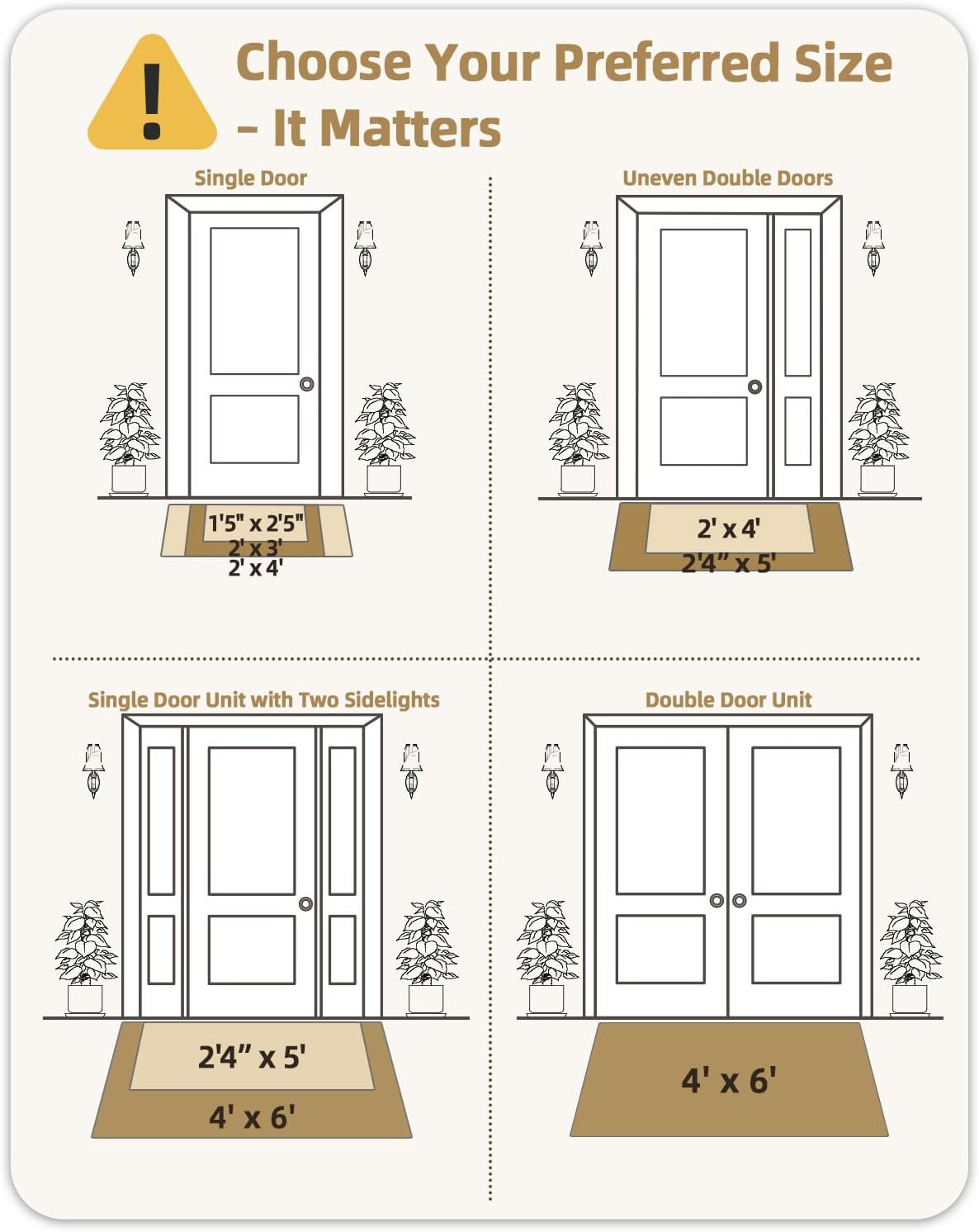 Color&Geometry Front Door Mat Outside Entrance, Heavy Duty Non Slip Low Profile Doormat for Entryway, Trap Dirt and Moisture Welcome Mats All-Weather, Easy Clean, Patio, Garage, 17"x30" Blue