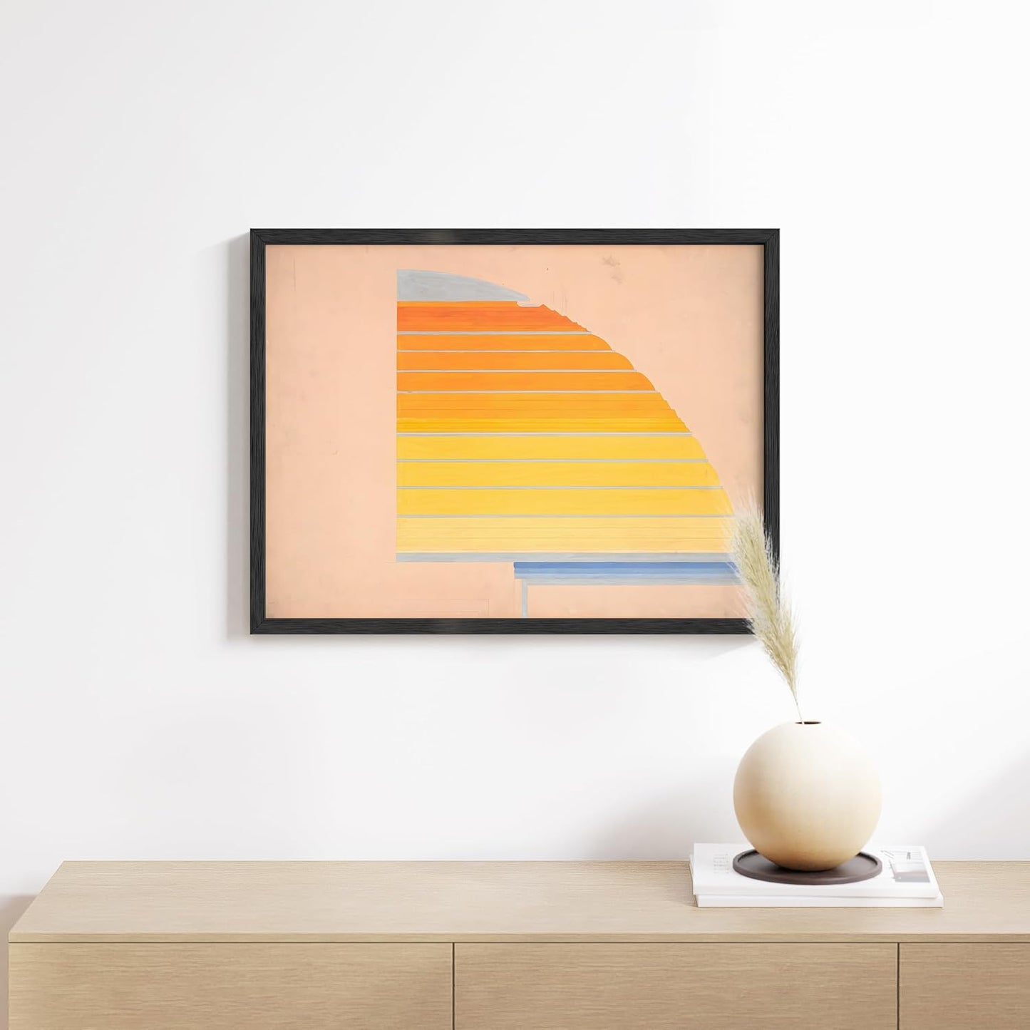 HAUS AND HUES Colorful Abstract Wall Art - Minimalist Retro Picture for Living Room Decor, Red and Pink Modern Wall Art Painting (Winold Reiss, Unframed, 12x16)