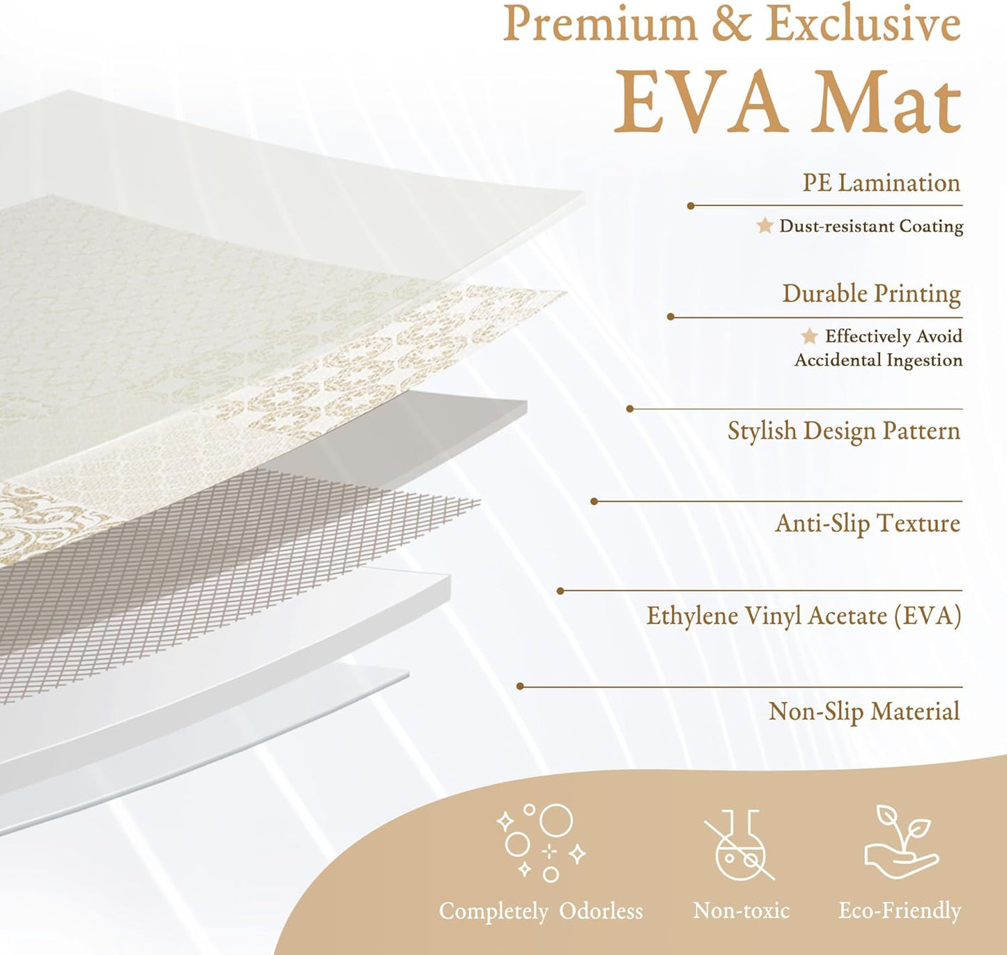 Popsykosy Premium Exercise & Baby Foam Play Mats - Stylish & Large Non-Toxic Puzzle Floor Mat - 6 Tiles - Spacious 6ft x 4ft - Peel-Resistant Reinforced Version - Soft, Thick, Waterproof -Totem Beige