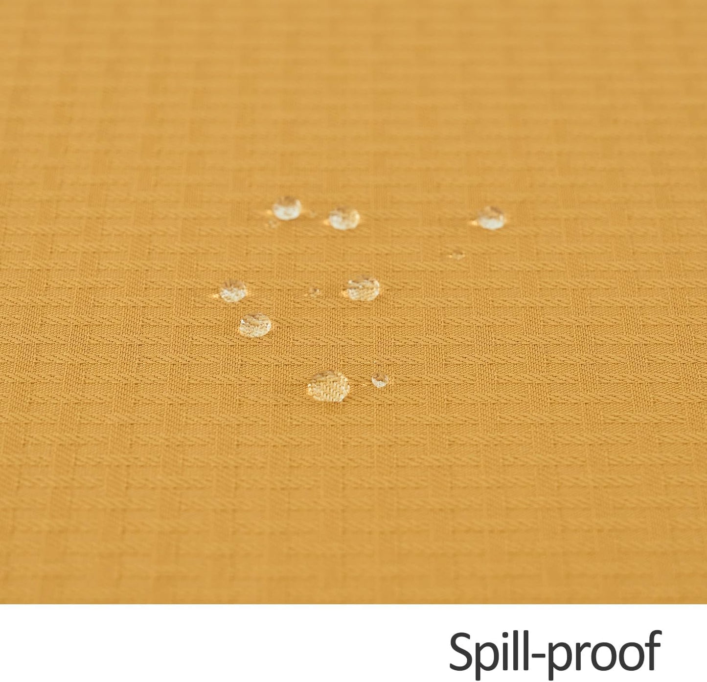 maxmill Weaved Texture Tablecloth Water Resistance Antiwrinkle Spillproof Soft Washable Table Cloth for Dining Room, Buffet Banquet Parties Holiday Dinner, Rectangular 70 x 108 Inch, Ochre Yellow