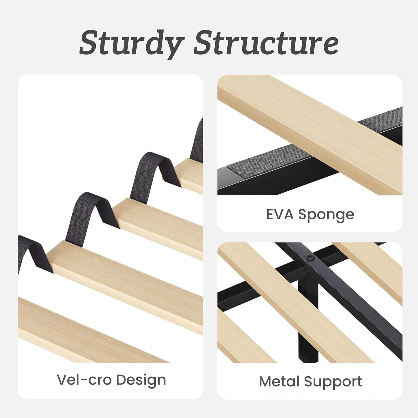 Queen Bed Frame, Platform Bed Frame with Velvet Upholstered Headboard, No Box Spring Needed, Sturdy Metal Support, Noise Free, Easy Assembly, Modern Bedroom Furniture, Grey