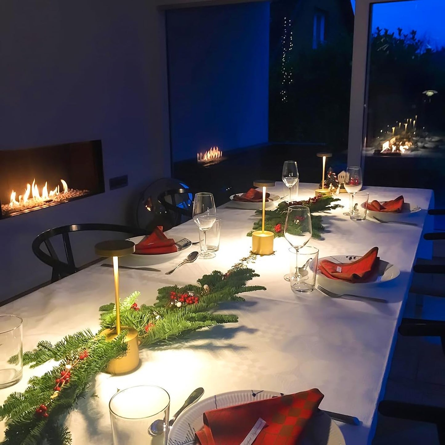 2 Pack Cordless Rechargeable Table Lamp, 3 Color Temperature & Dimmable, IP54 Waterproof Battery Operated Portable LED Light for Outdoor, Patio, Restaurant, Bedside, Shower (Glossy Gold)