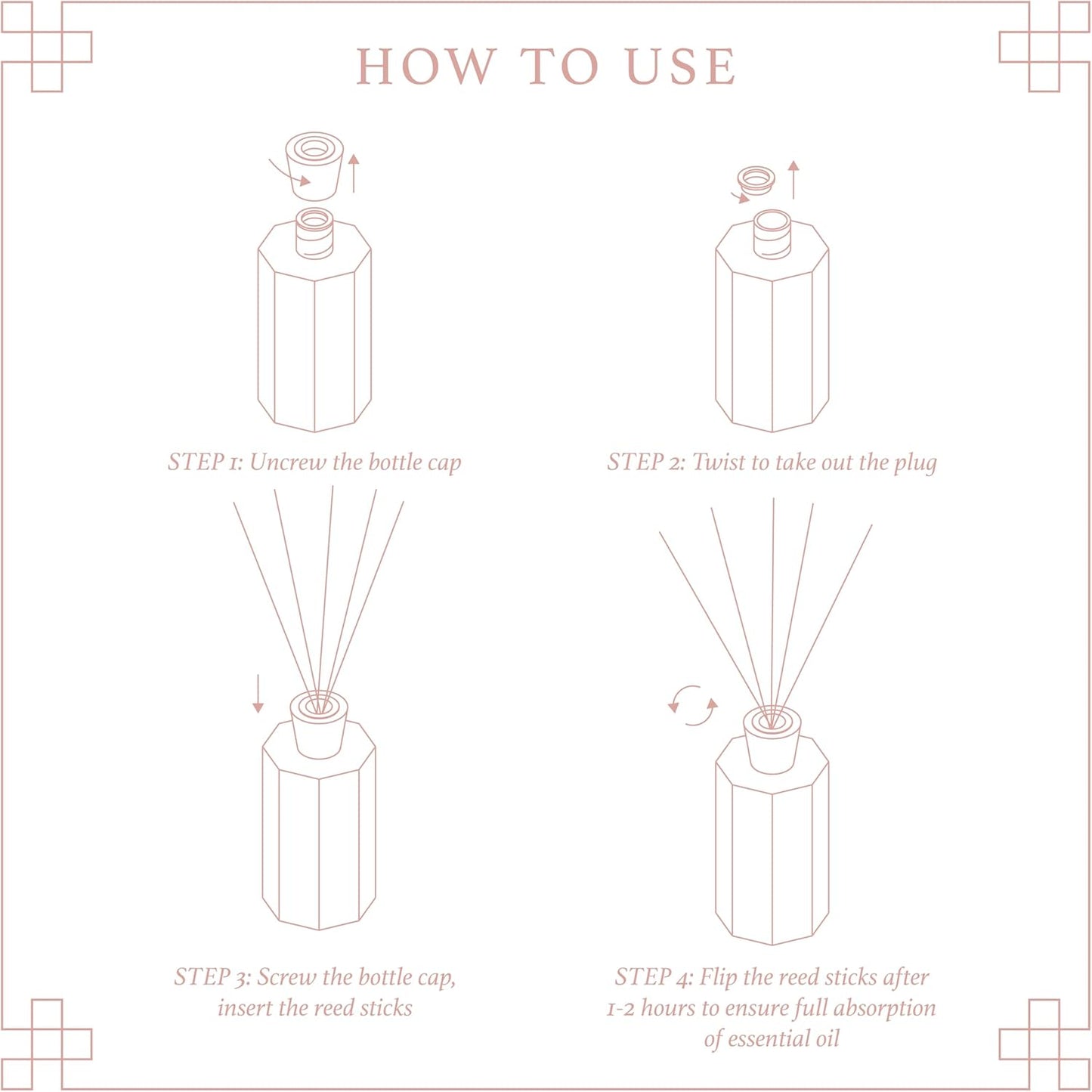 Reed Diffuser Set, Peach Oolong Scented Oil Diffuser, 6.76 fl oz (200 ml) Home Fragrance Diffuser with Reed Sticks, Air Fresheners for Home, Bathroom Shelf Decor