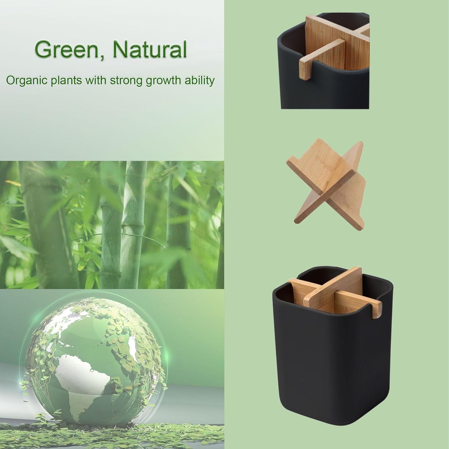 Aoheuo Bamboo-Toothbrush Holders-Multifunctional-Electric Toothbrush-Storage Box-Natural Tough-Toothpaste-Holder Suitable for Bathroom Countertops, Sink, etc.