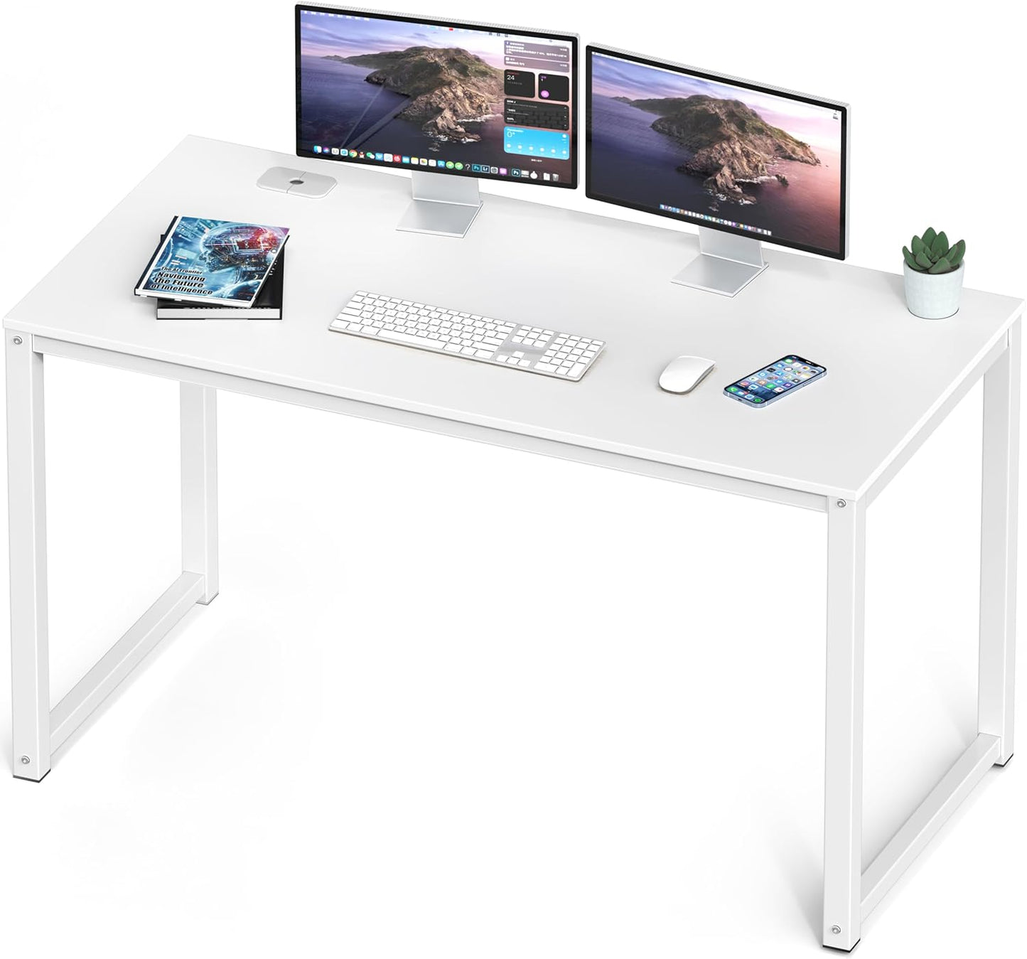 SHW 48-Inch Commercial-Grade Office Computer Desk, White