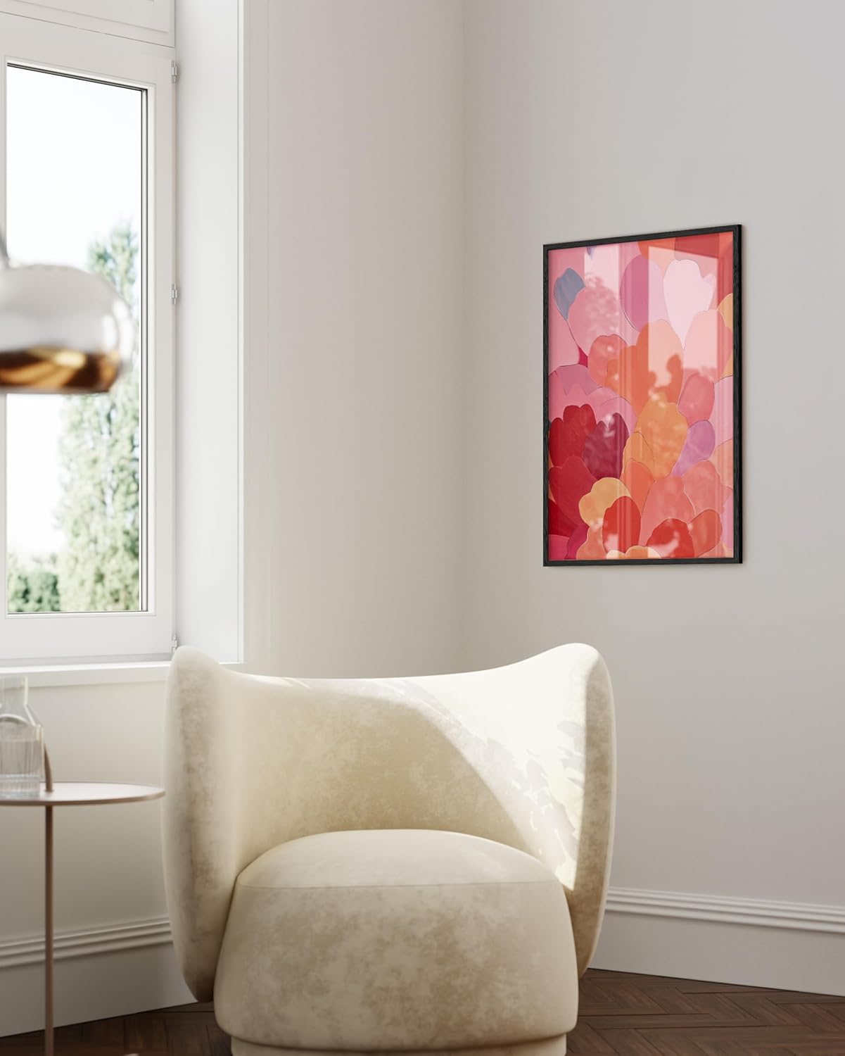 HAUS AND HUES Petals 1 Art Print with Black Oak Frame 24x36