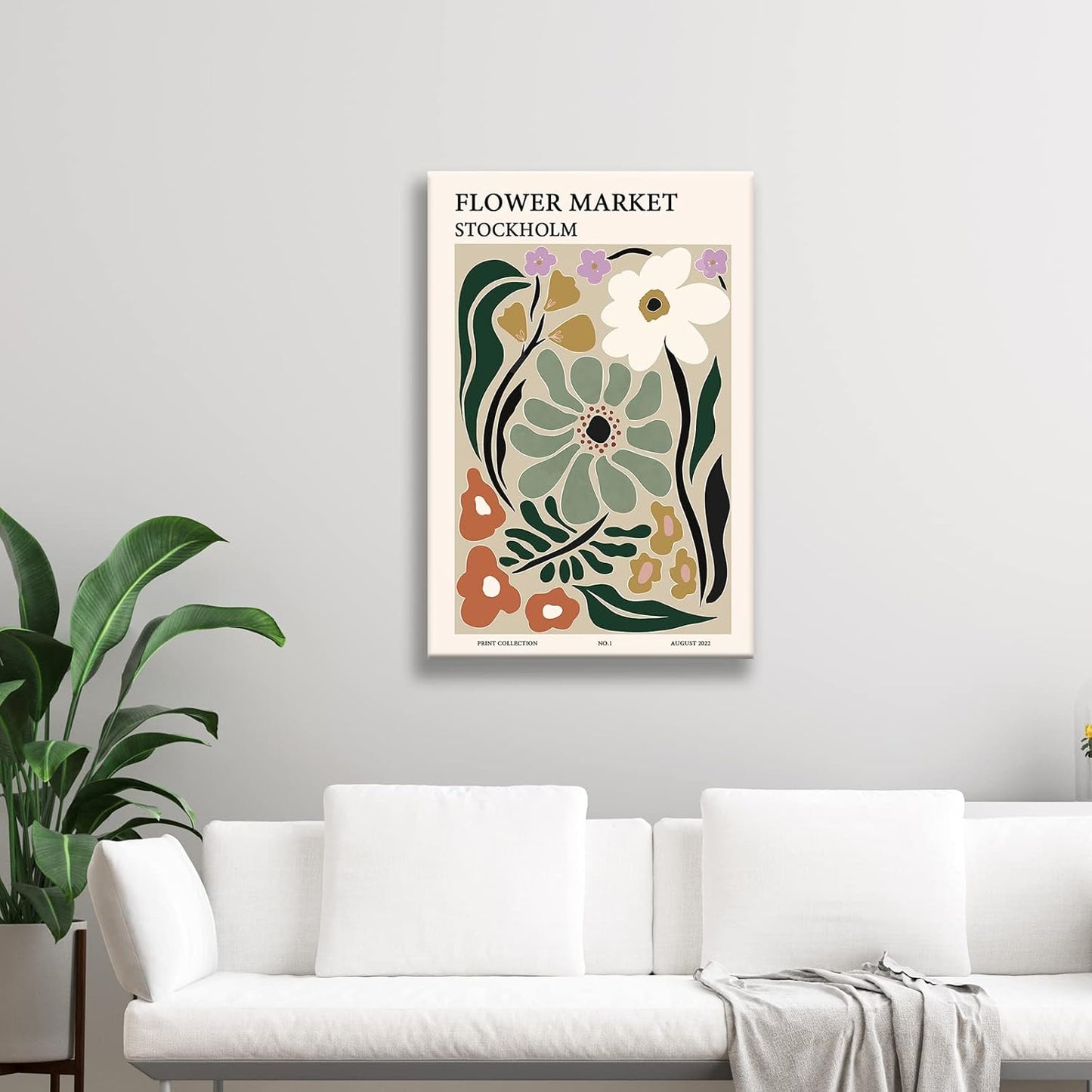 Zzuyi Flower Market Poster,Botanical Prints,Green Flower Prints Anthropologie art for Bathroom,Aesthetic Decor-16x24