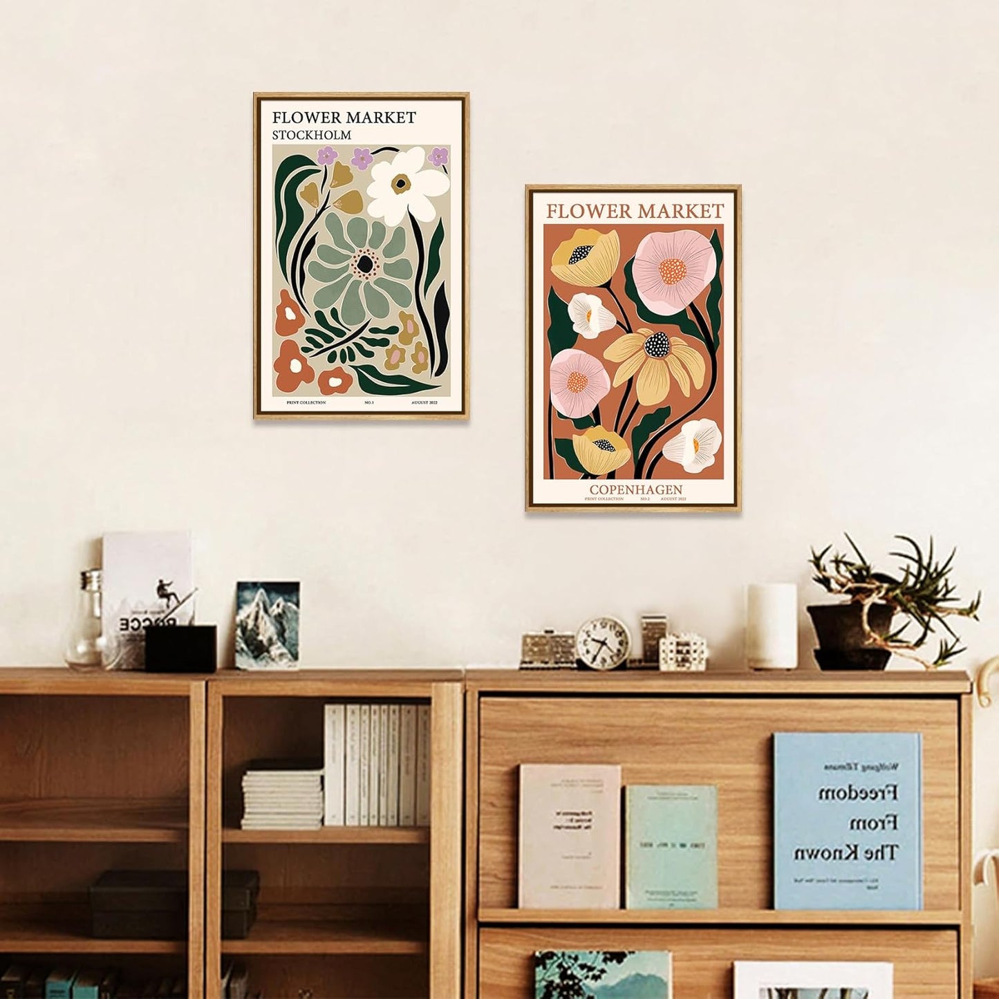 Zzuyi Framed Flower Market Wall Art,Botanical Prints,Green Flower Prints Anthropologie art for Bathroom,Aesthetic Decor-12"x 16"