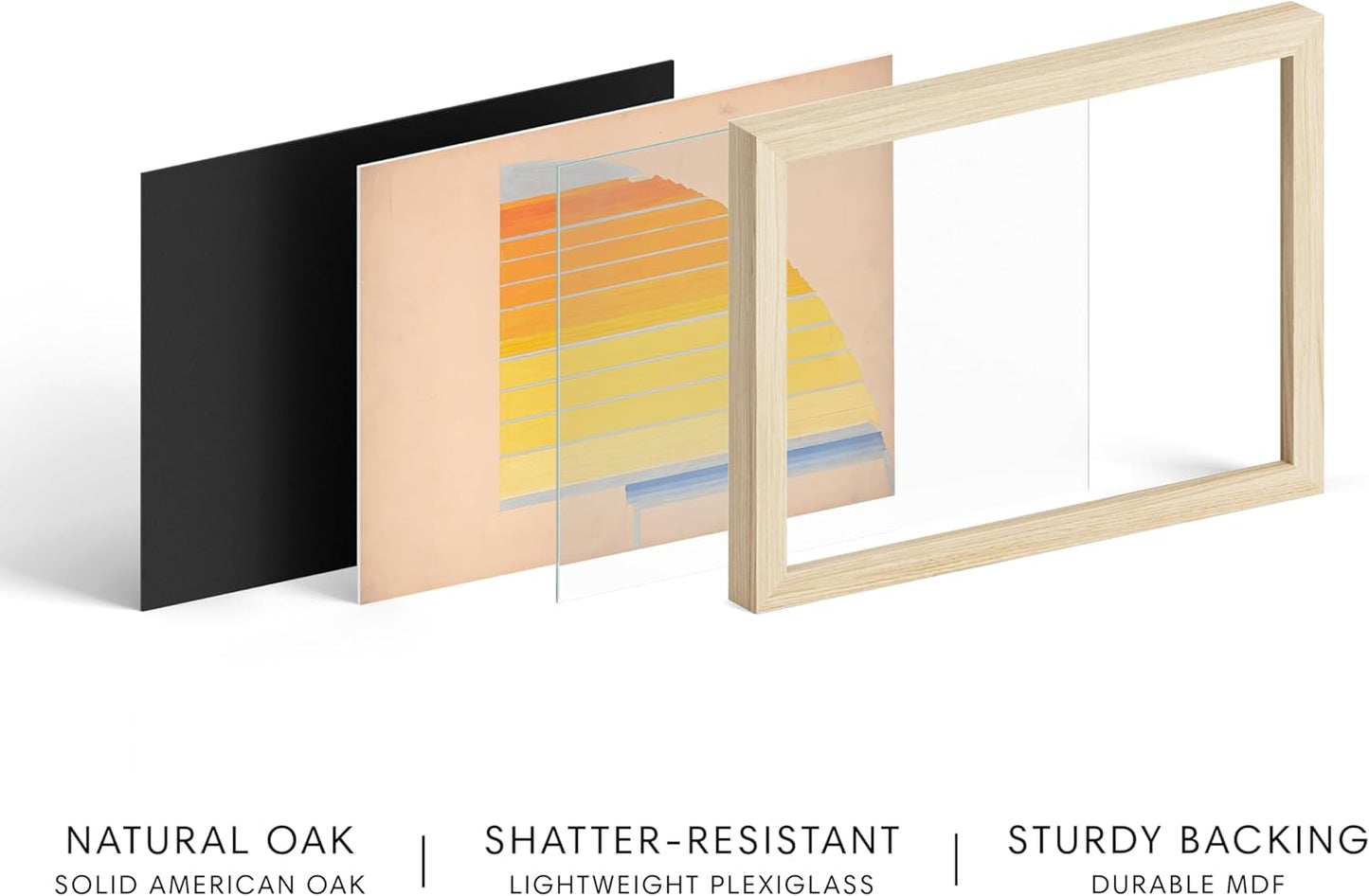 HAUS AND HUES Colorful Abstract Wall Art - Minimalist Retro Picture for Living Room Decor, Red and Pink Modern Wall Art Painting (Winold Reiss, Beige Frame, 8x10)