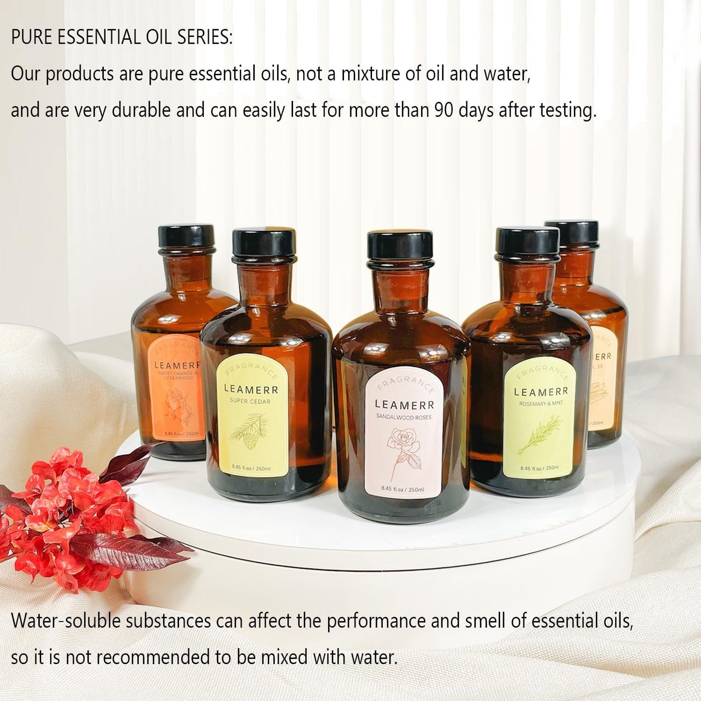 Premium Reed Diffuser Set - 8.8 oz (250 ml) Bedroom Bathroom Living Room Home Fragrance Products SANTAL33 Scent 1 Pack