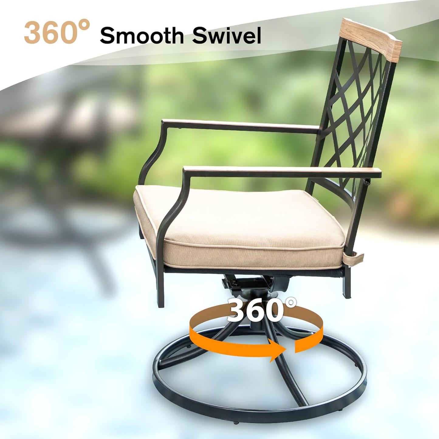 MFSTUDIO Outdoor Dining Set for 6, Patio Dining Sets with Expandable Table, 7 Piece Metal Patio Table and Chairs Set, Outdoor Patio Furniture Set for Deck Backyard Poolside Garden