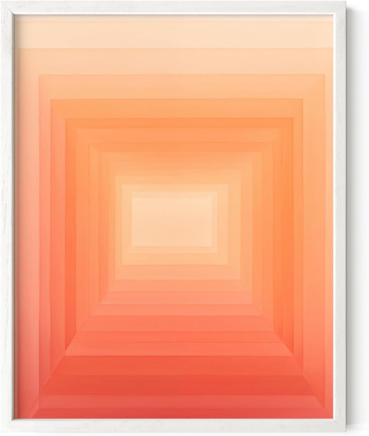 HAUS AND HUES Pink Geometric 2 Art Print with White Oak Frame 11x14