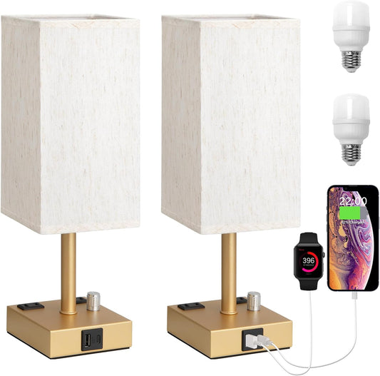 aooshine Gold Fully Dimmable Nightstand Lamps